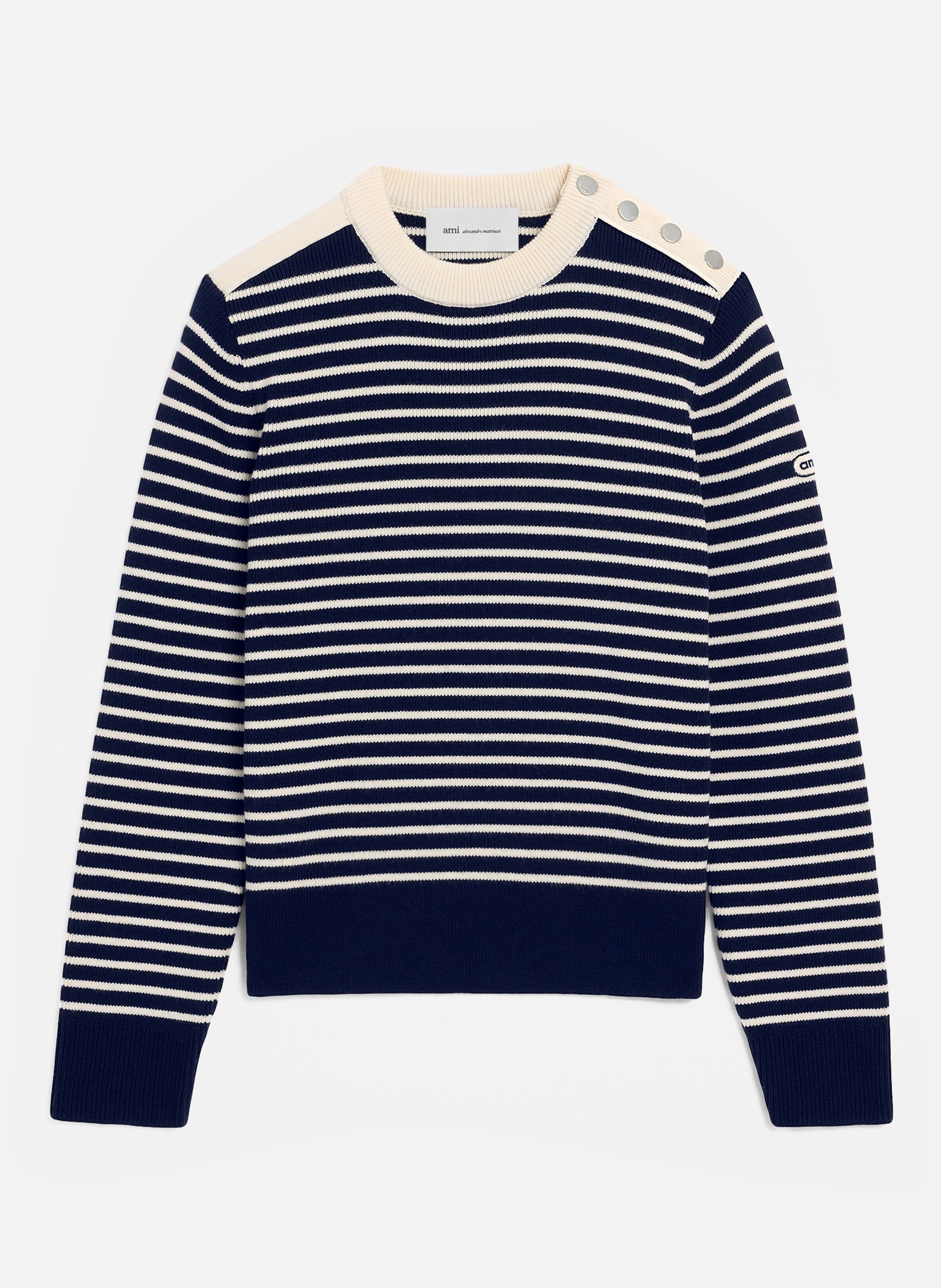 Pull marinière unisexe en laine AMI PARIS Multicolore