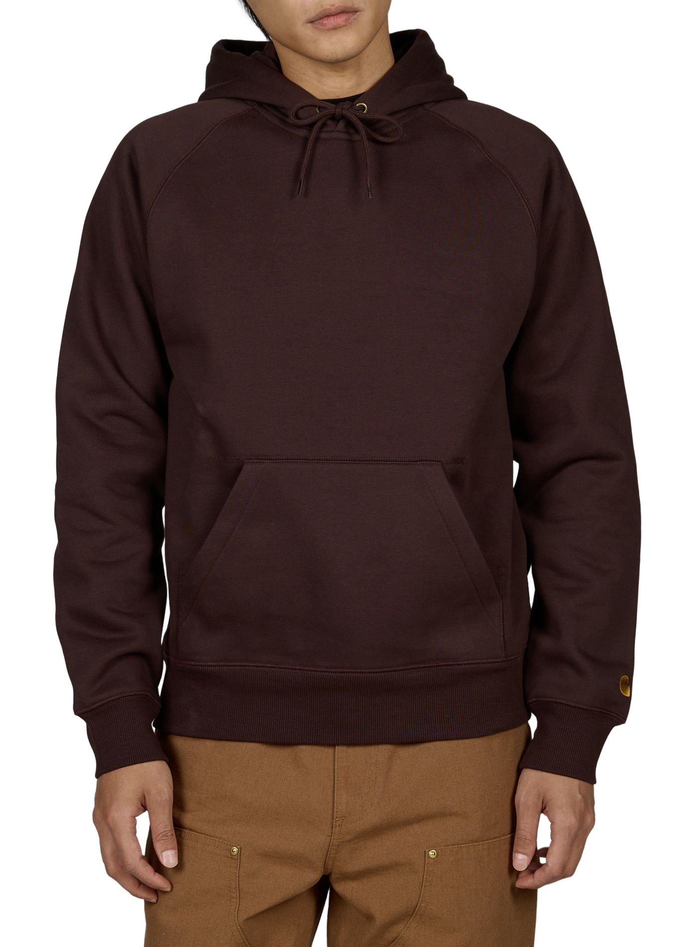 Hoodie uni à capuche en coton mélangé CARHARTT WIP Marron