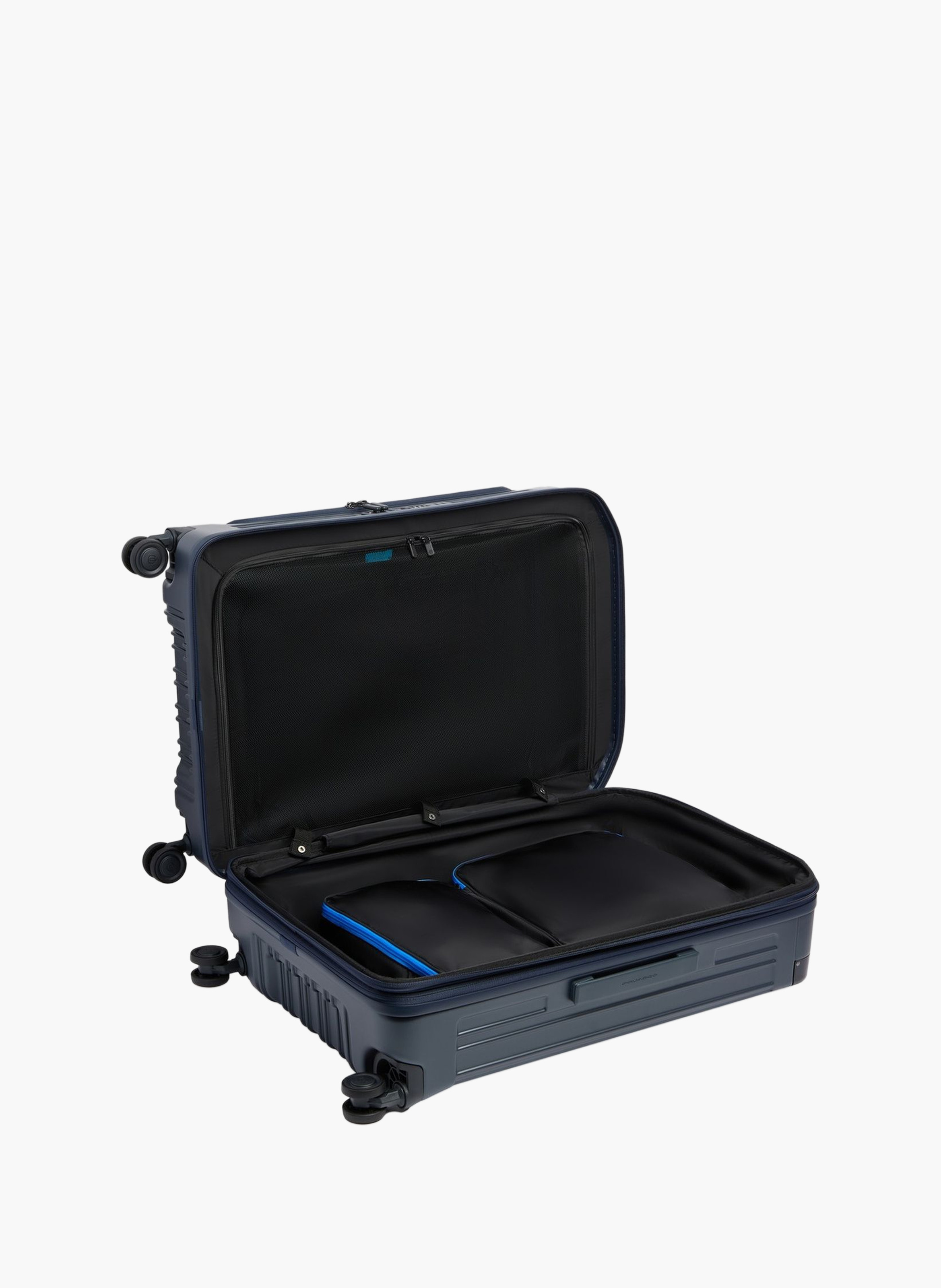 Middelgrote koffer met 4 uitbreidbare wielen PIQUADRO Blauw
