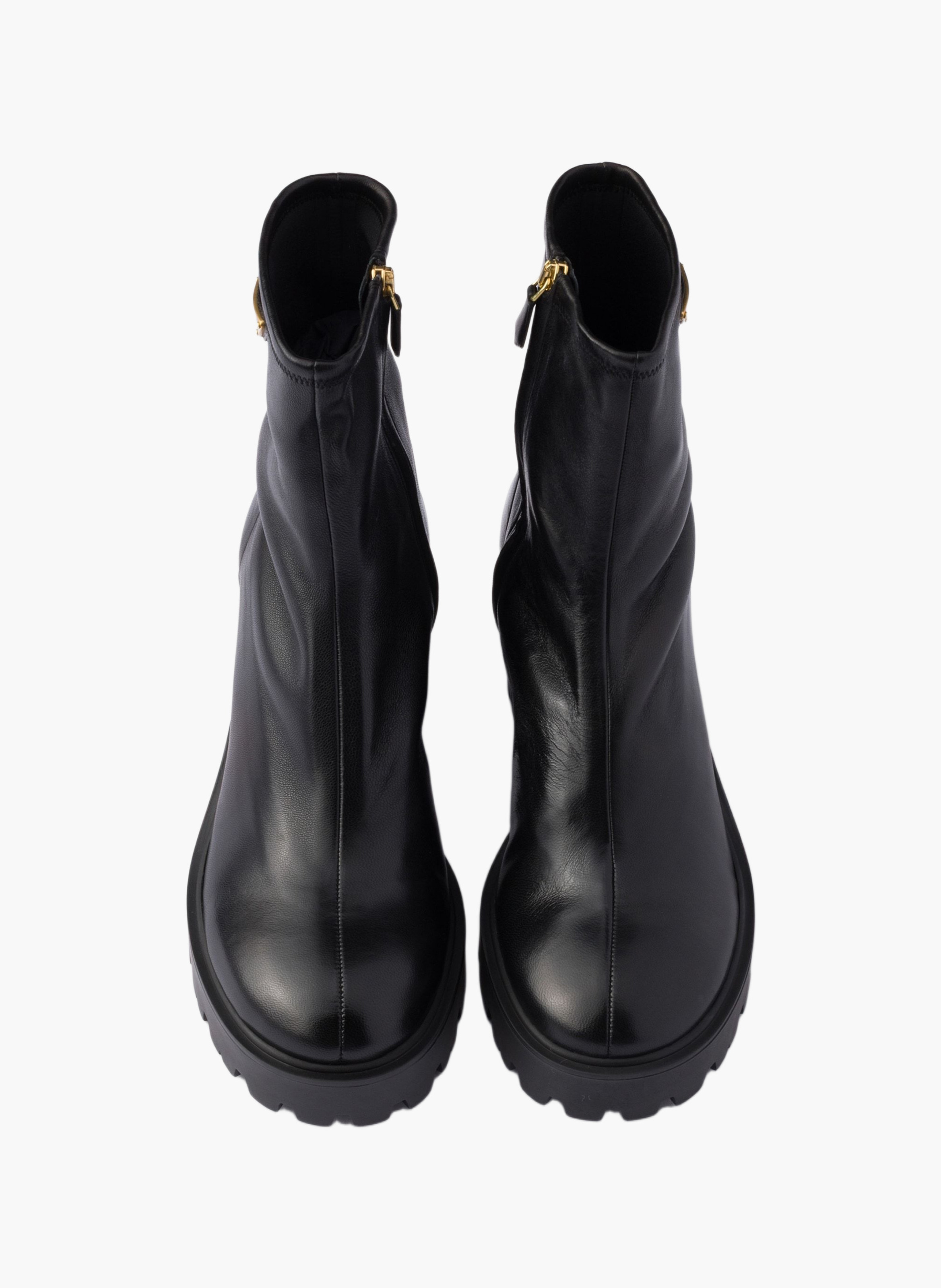 Bottines en cuir nappa stretch PRADA Noir