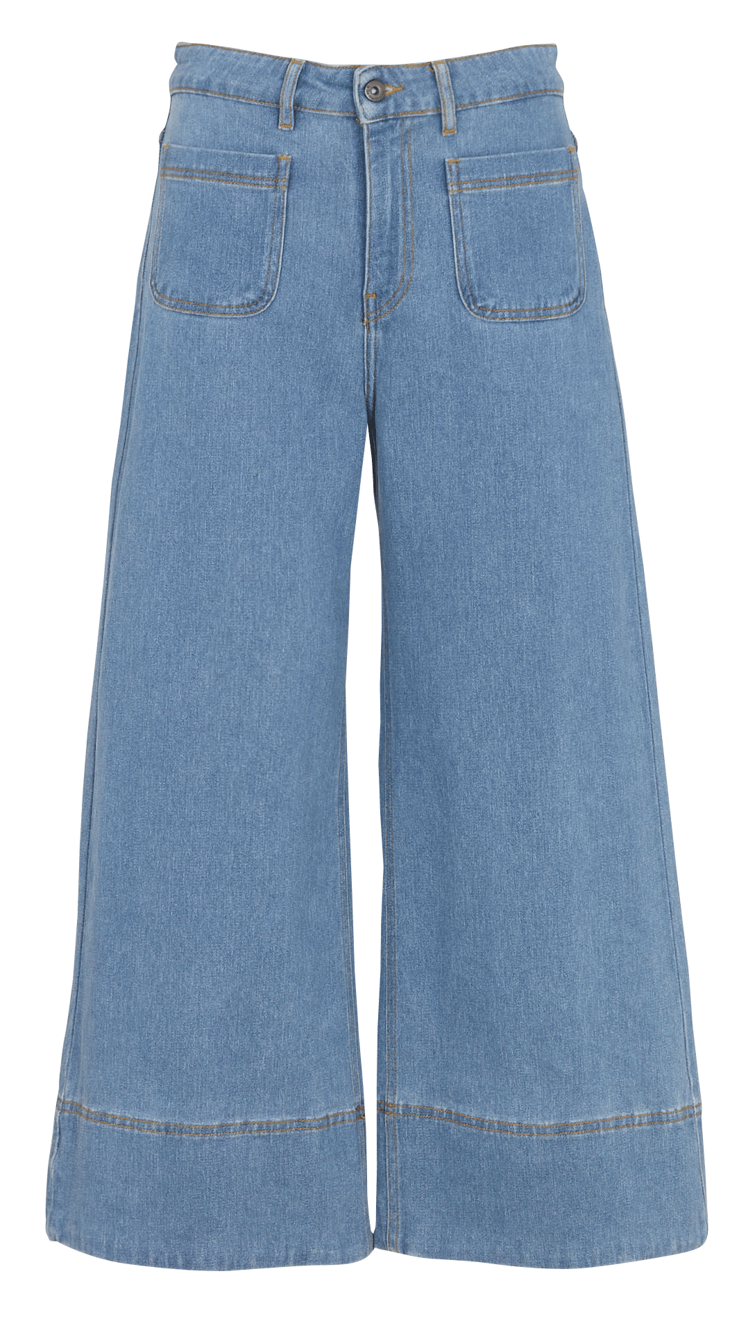 Cropped jeans van een katoenmix met biologisch katoen LA FEE MARABOUTEE Blauw