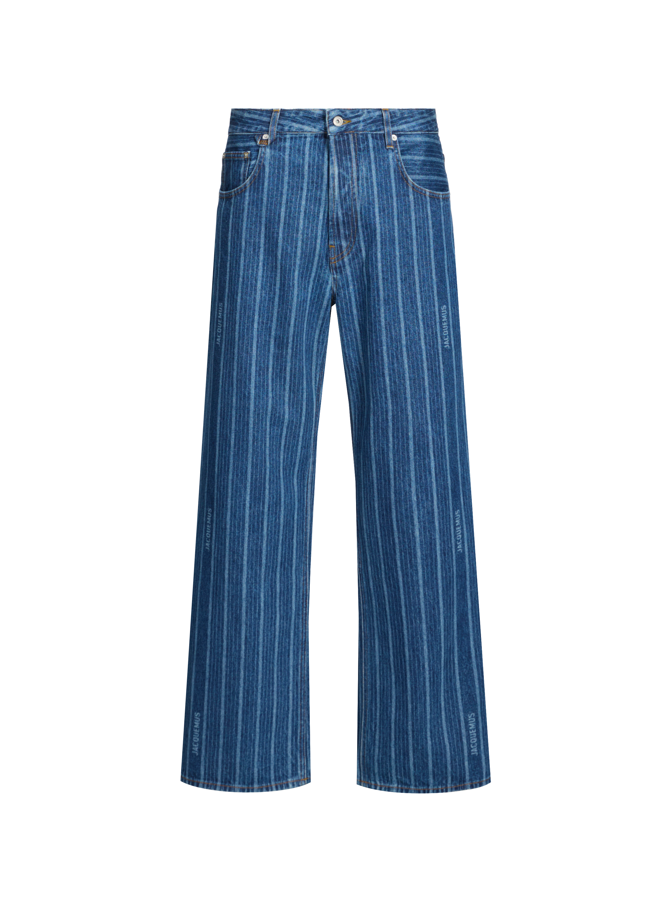 JACQUEMUS Jean Le De-Nîmes rayé  Bleu
