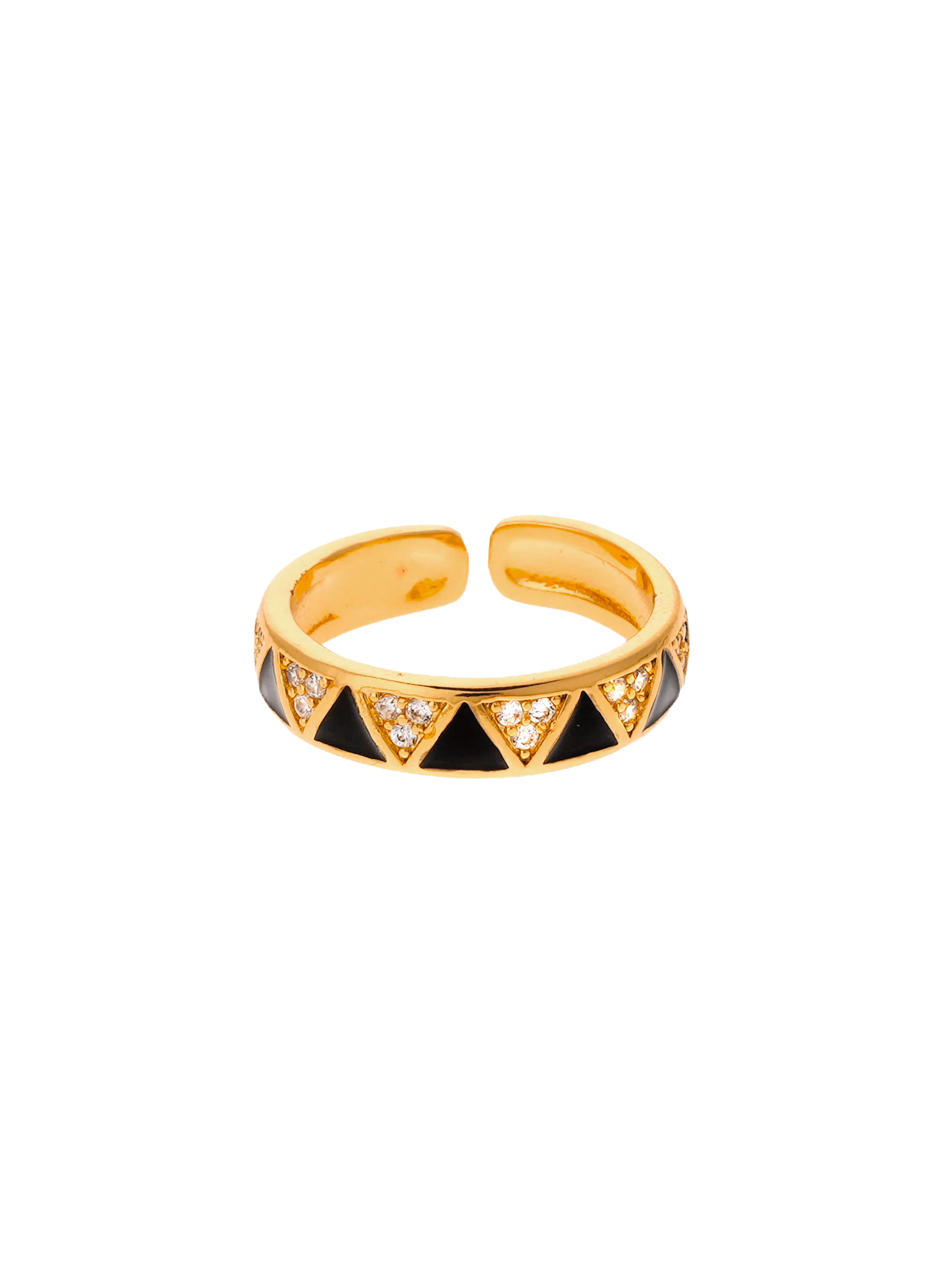 Bague ajustable avec émail coloré et strass yolanda HIPANEMA Noir