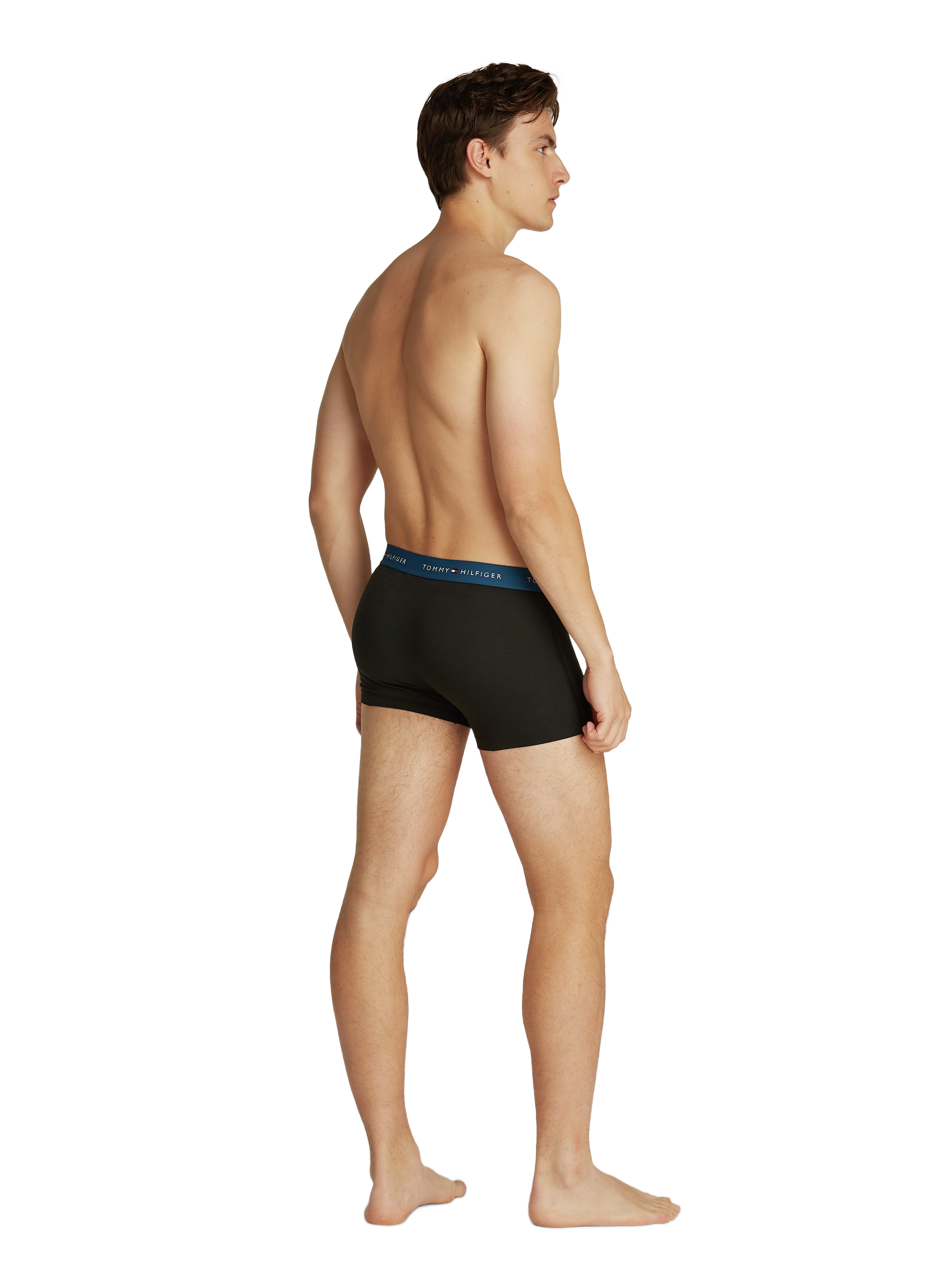 Set of three organic cotton-blend boxers Black