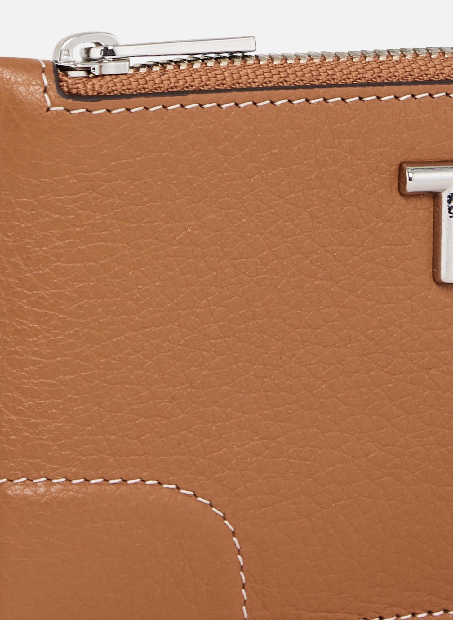 Porte cartes zippé romy en cuir grainé LE TANNEUR Marron