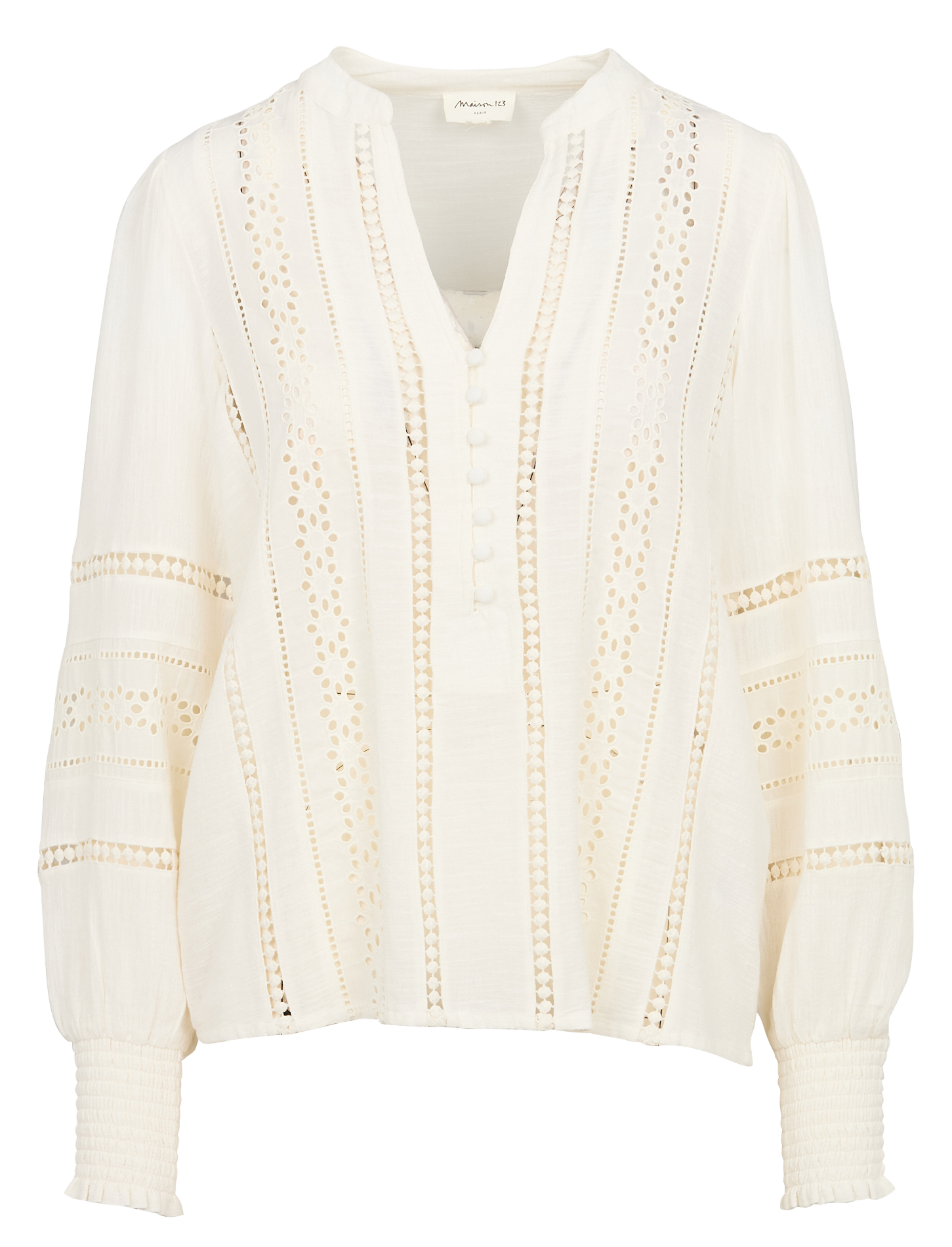 Blouse col v en coton baila MAISON 123 Blanc