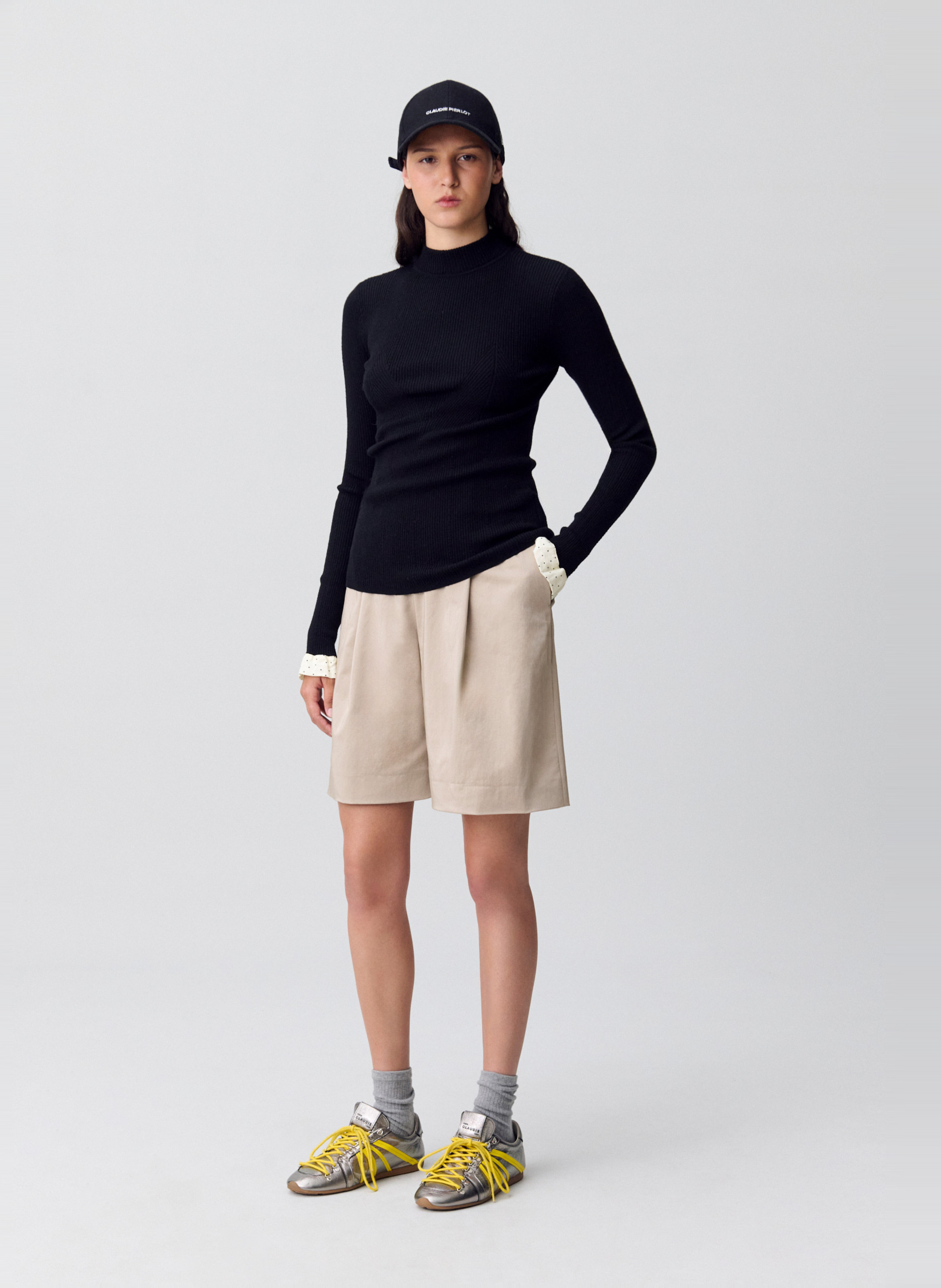 Pull col rond en laine mélangée masoie CLAUDIE PIERLOT Noir