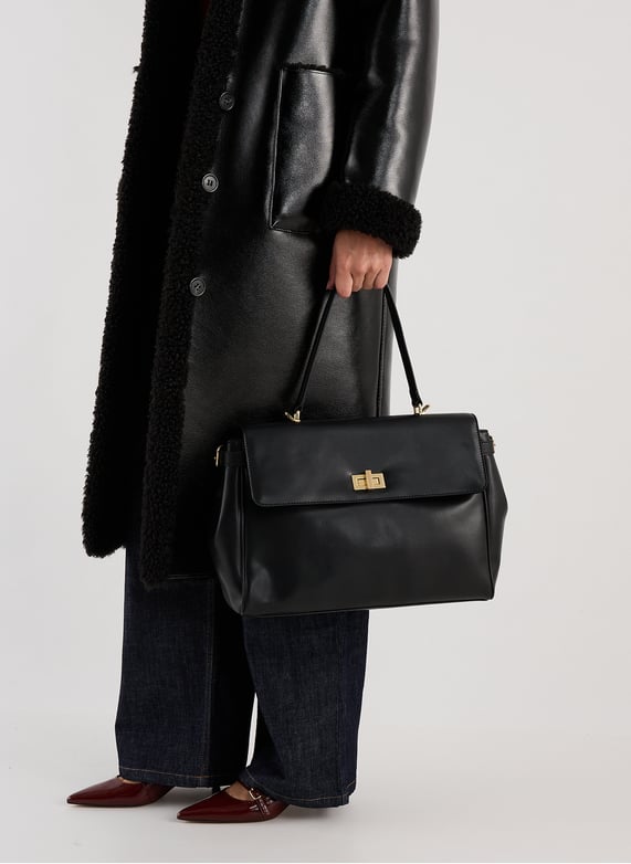 Sac à main Felly en cuir  | Noir by SAISON 1865 Sac à main Felly en cuir  Noir