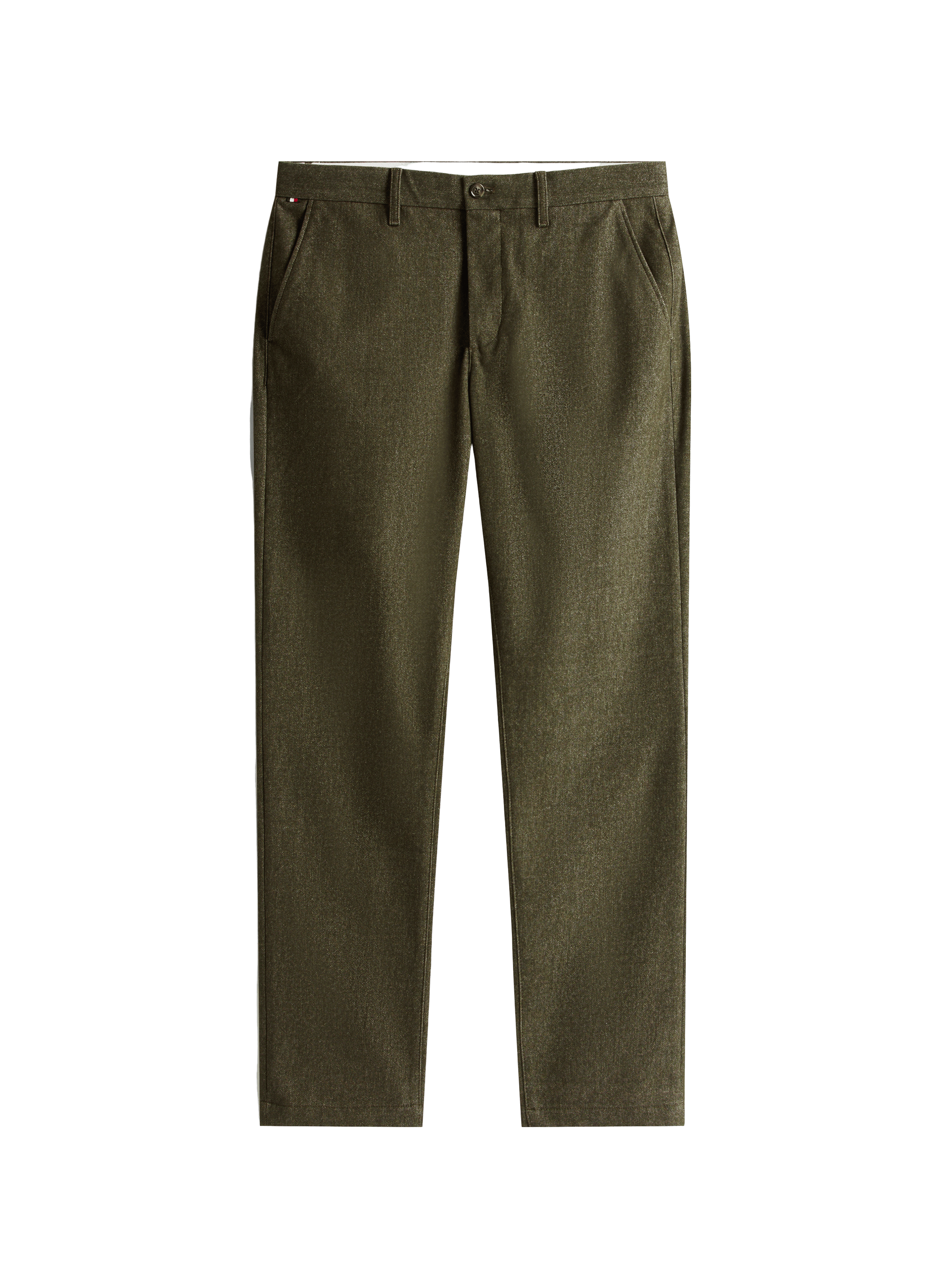 Cotton blend straight trousers TOMMY HILFIGER Khaki