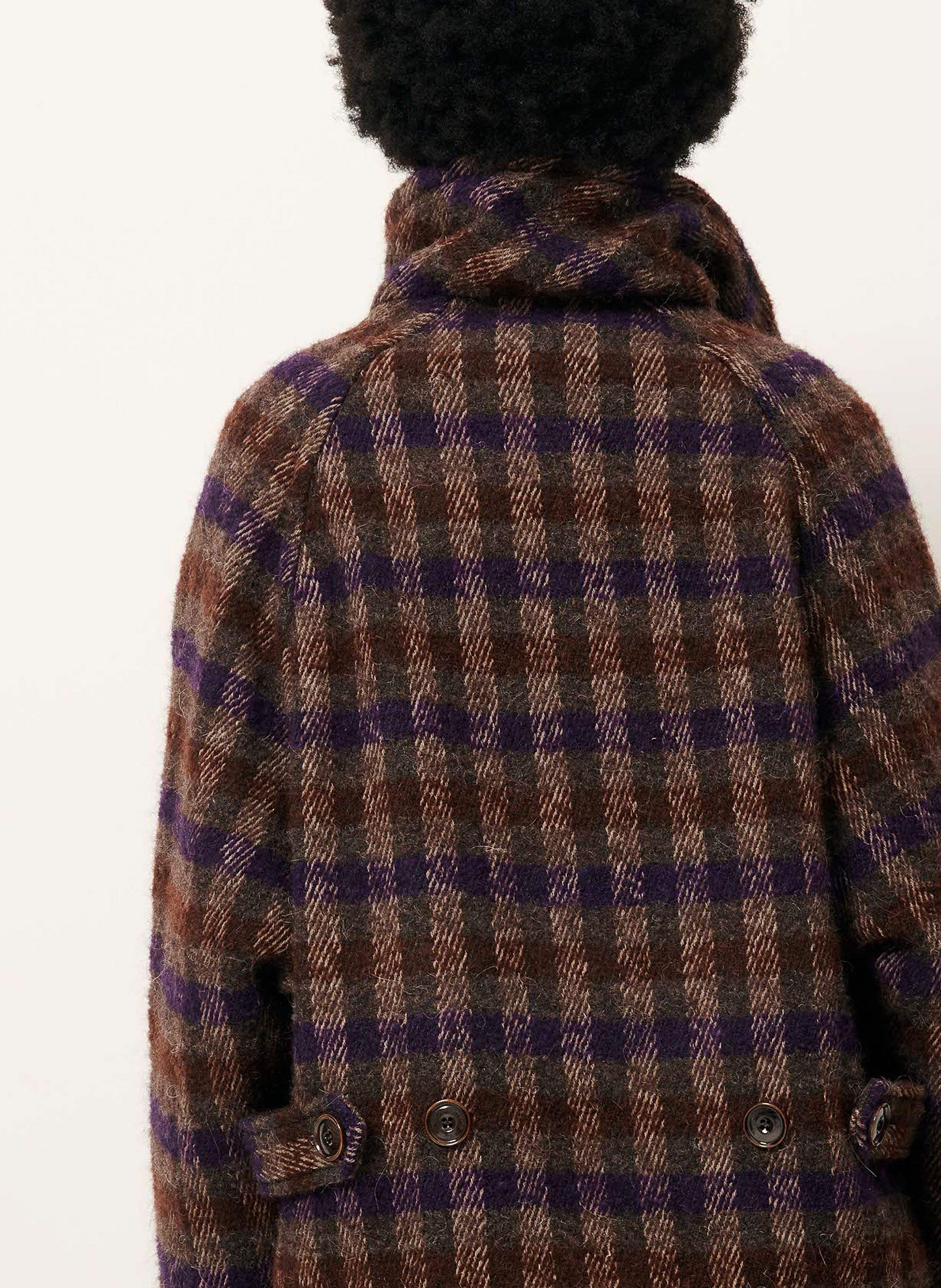 Manteau oversize à carreaux lee valley SESSUN Marron