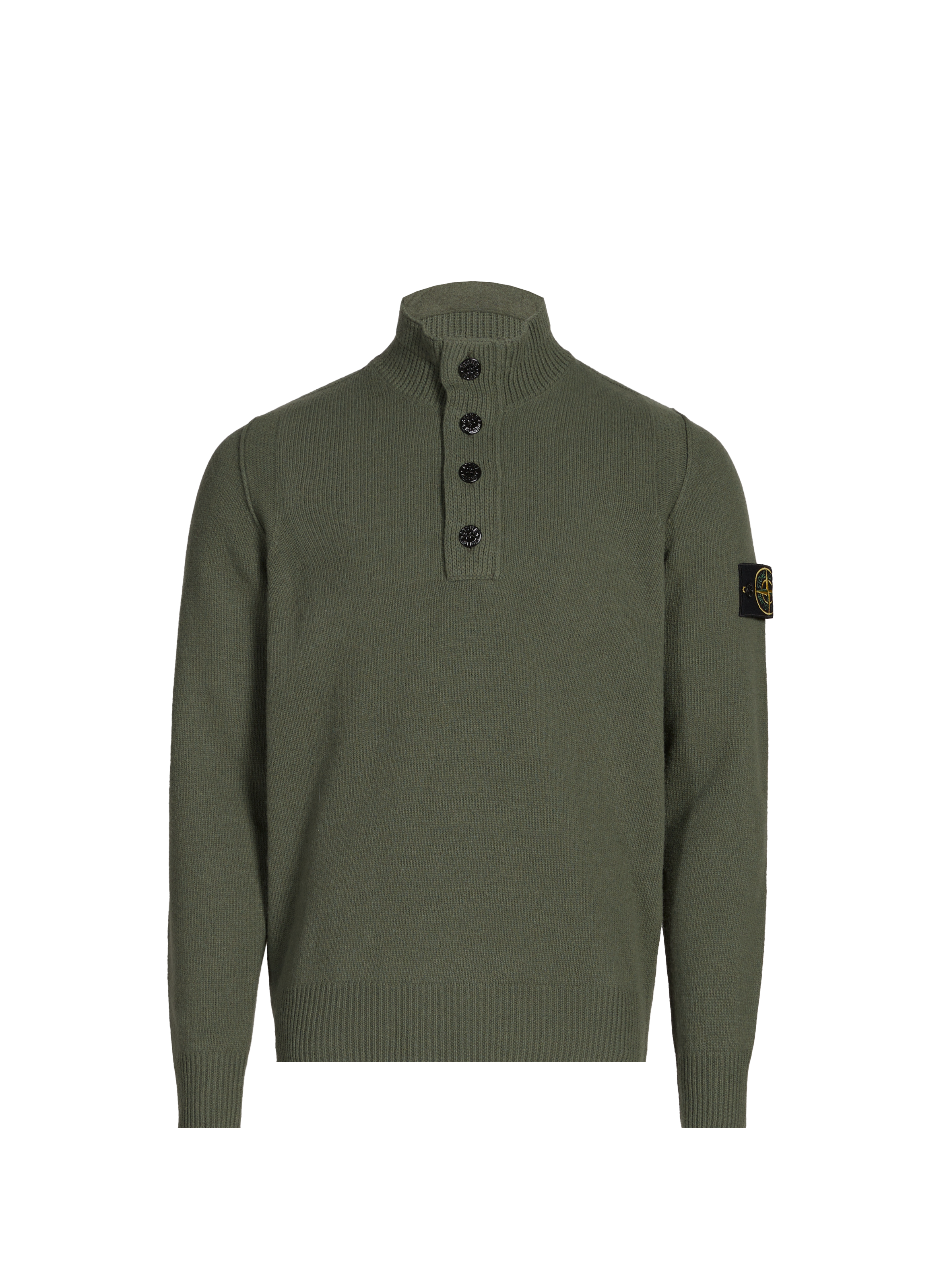 Turtleneck sweater with buttons STONE ISLAND Green