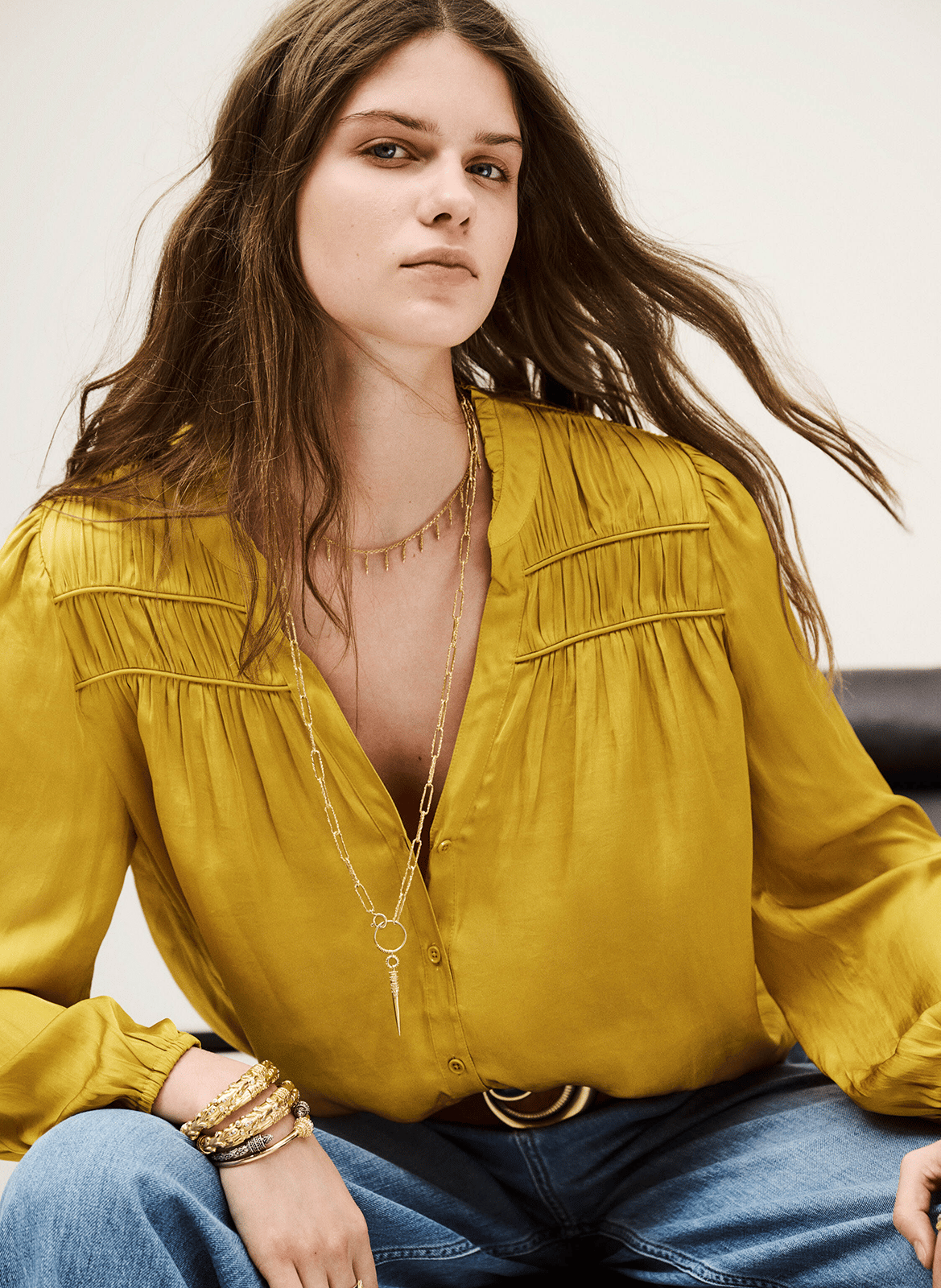 Chemise col v cessia BA&SH Jaune