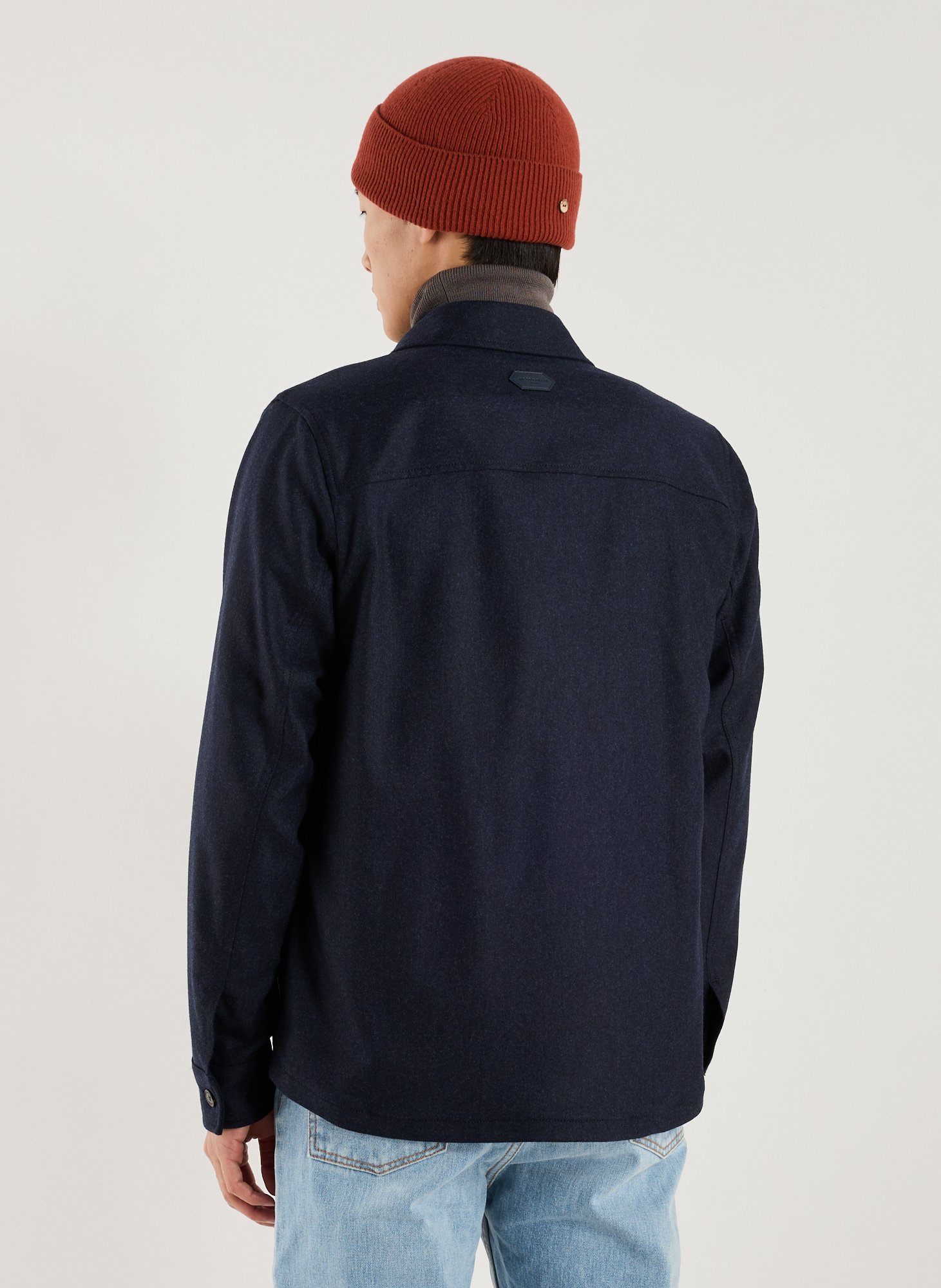 Classic collar shirt in blended virgin wool JACOB COHEN Blue