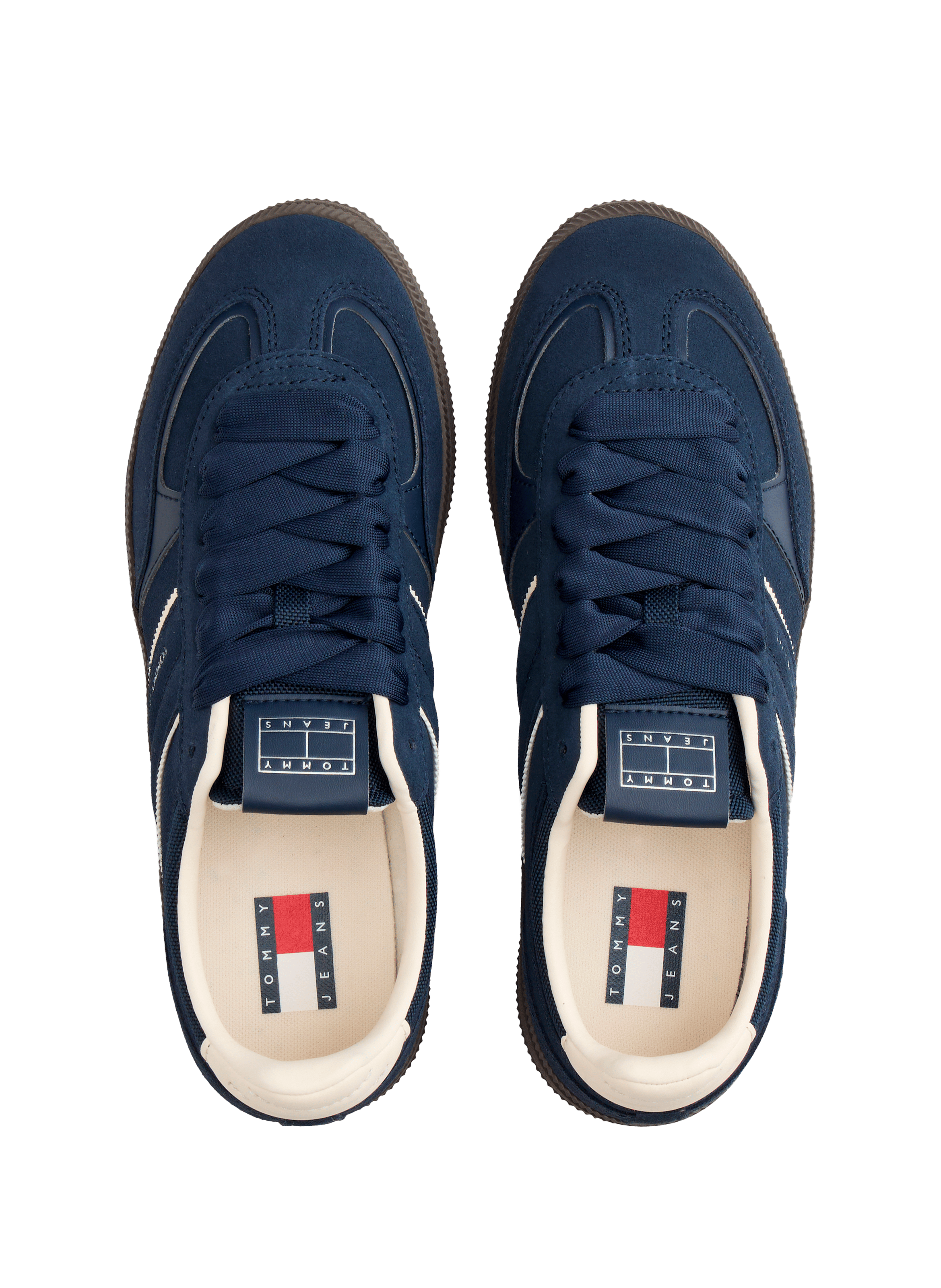 Low lace-up leather sneakers TOMMY HILFIGER Blue