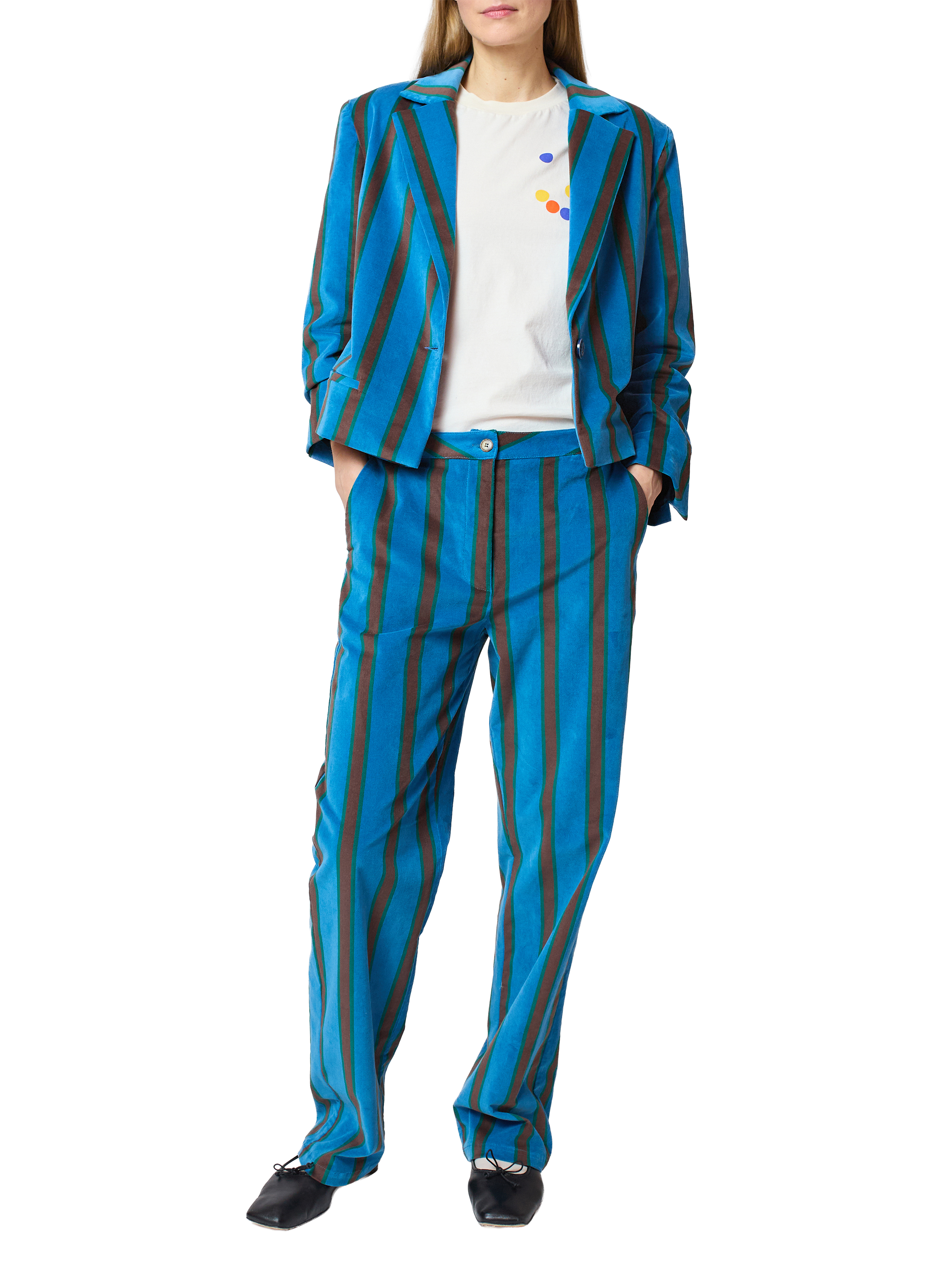 Pantalon rayé en coton mélangé BOBO CHOSES Multicolore