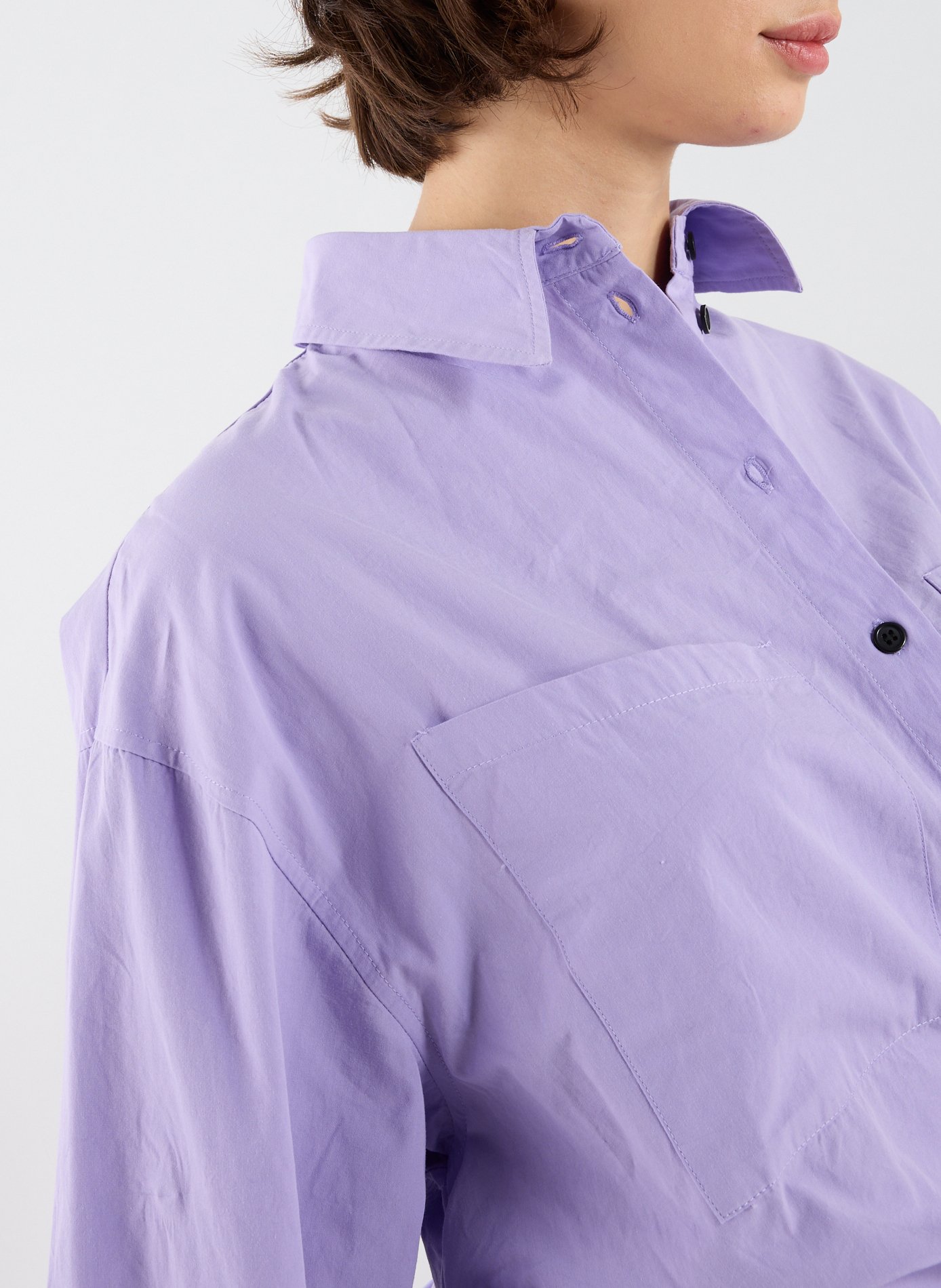 Asymmetrical cotton shirt TOPSHOP Purple