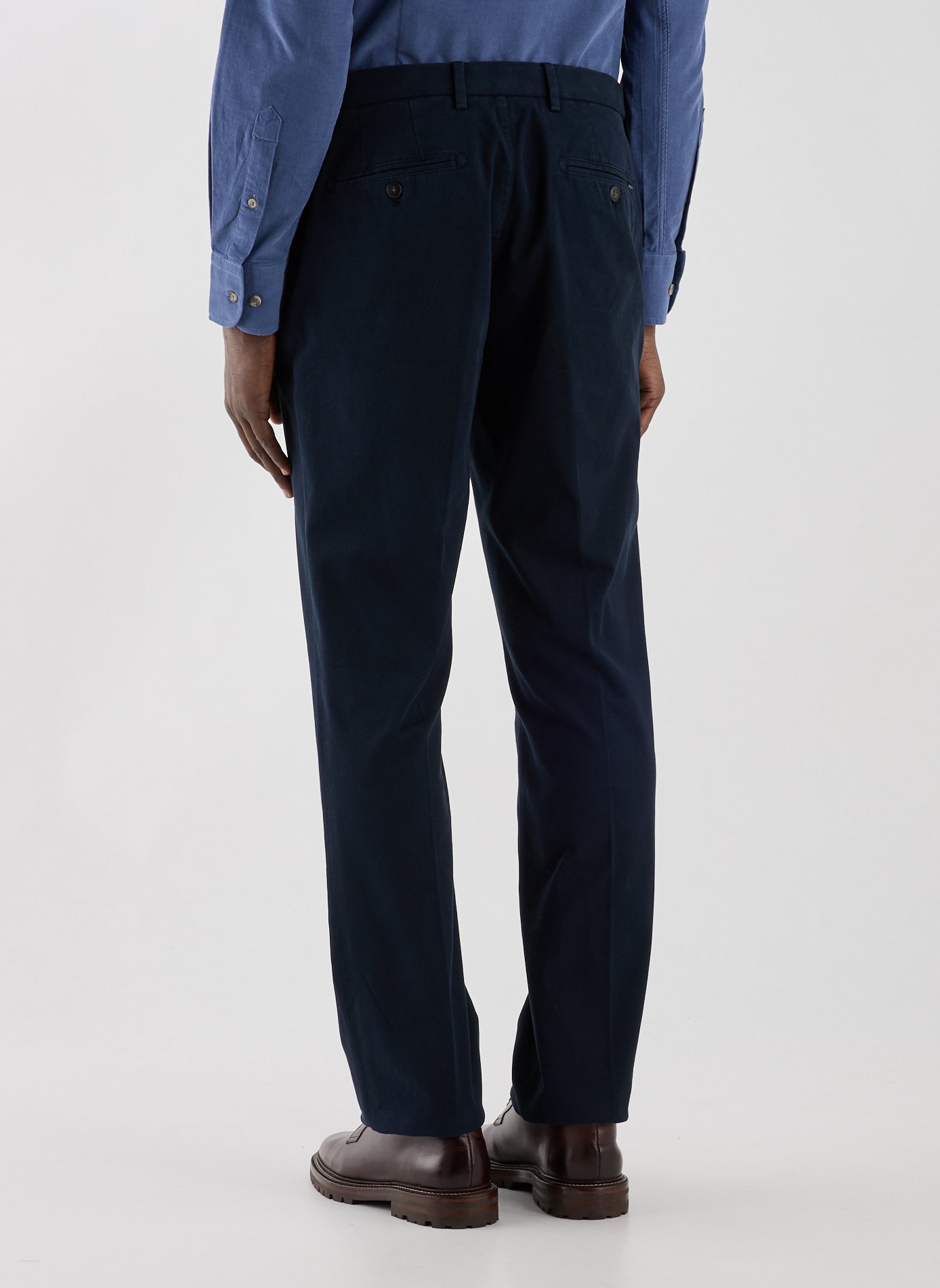 Pantalon droit en coton mélangé HACKETT Bleu