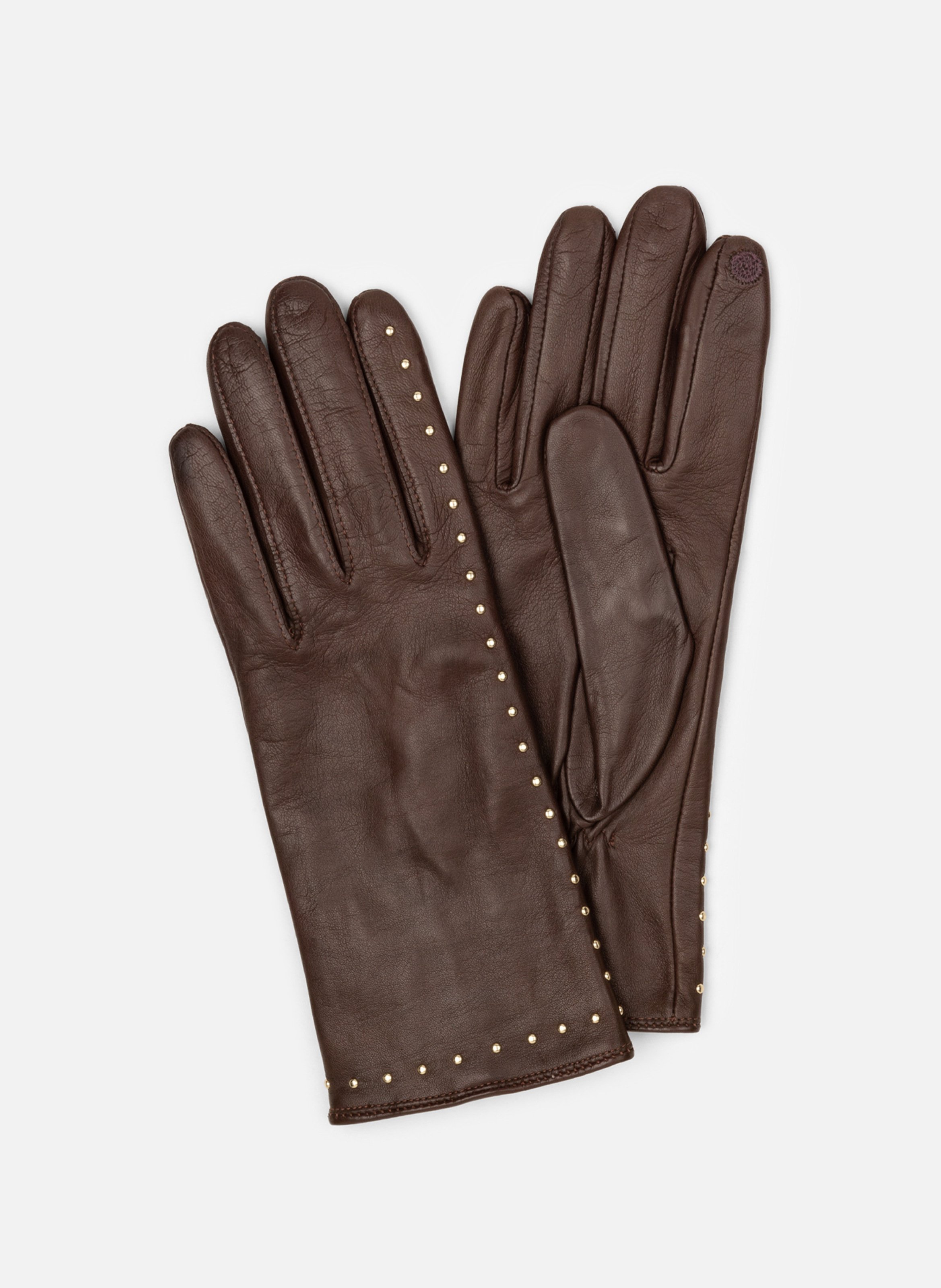 LANCASTER Lambskin gloves Brown