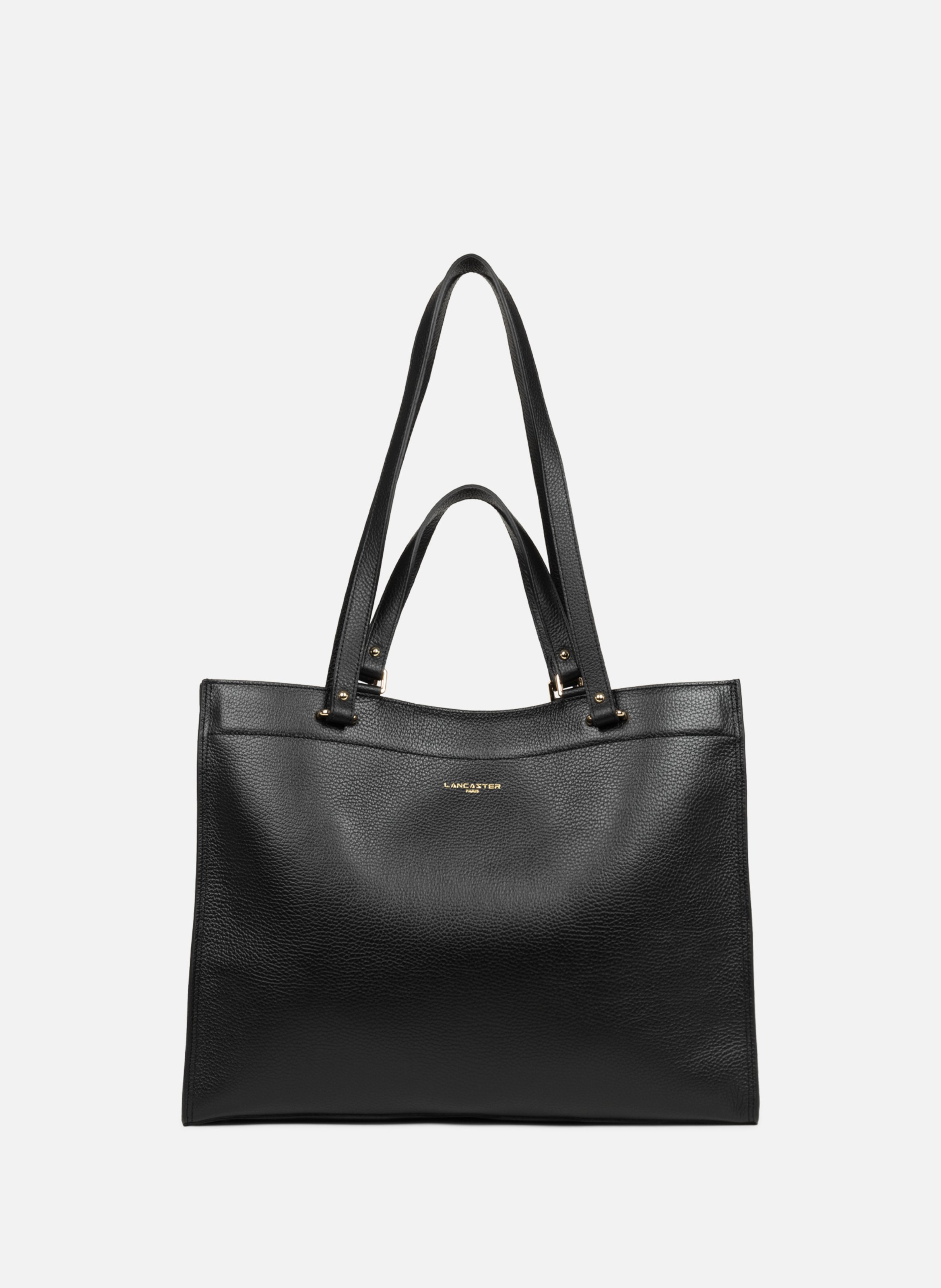 Très grand sac cabas épaule - foulonné double daily LANCASTER Noir