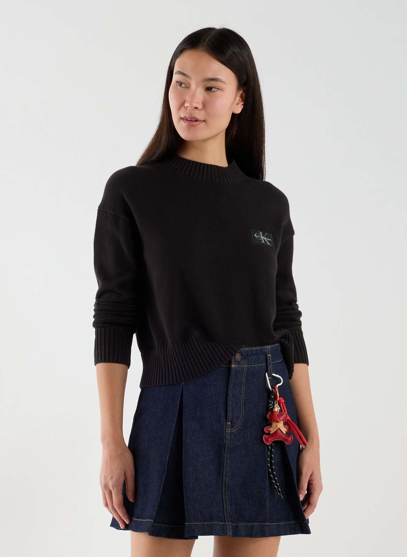Pull court en coton CALVIN KLEIN Noir