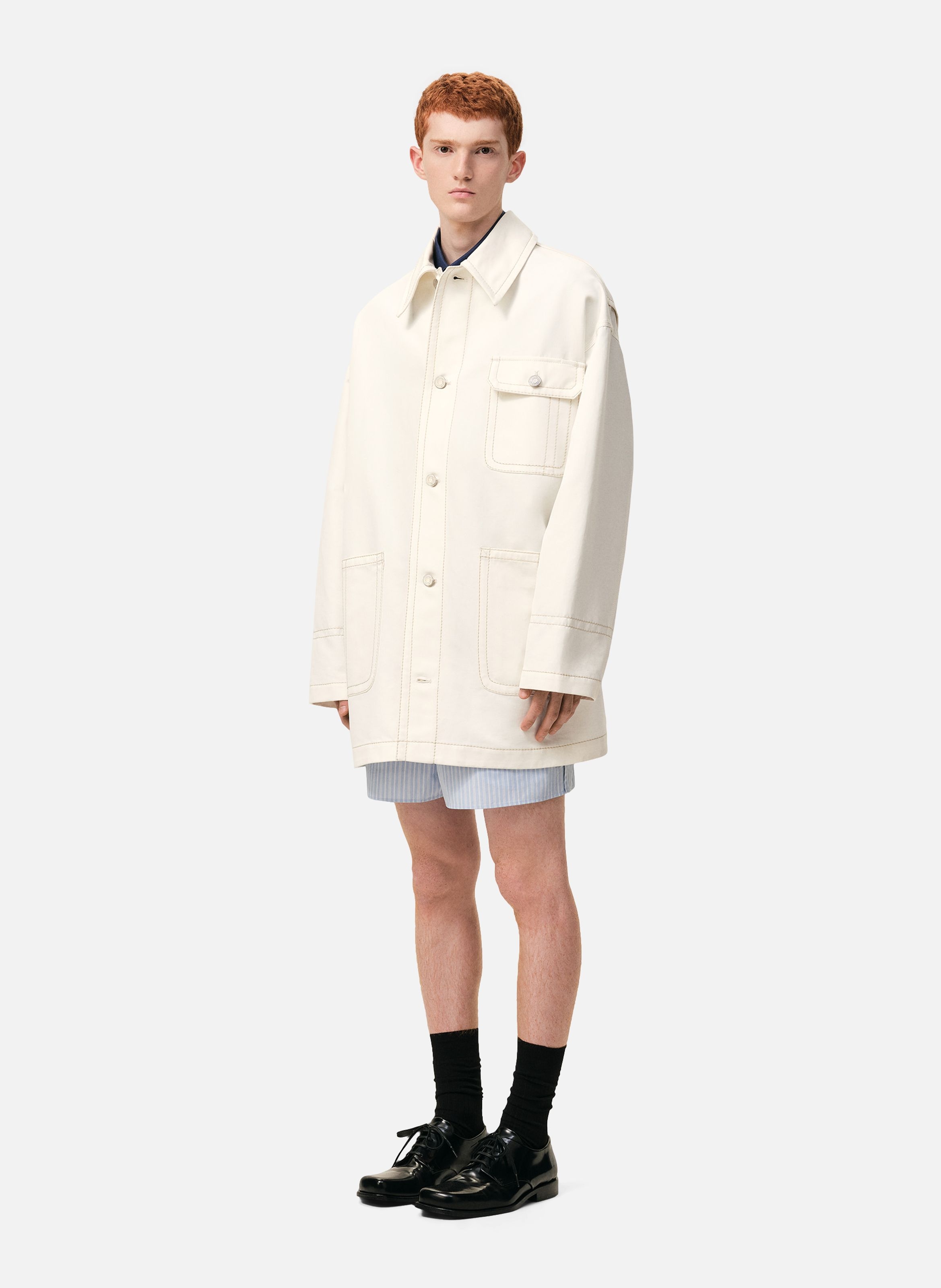 Veste worker unisexe en coton AMI PARIS Blanc