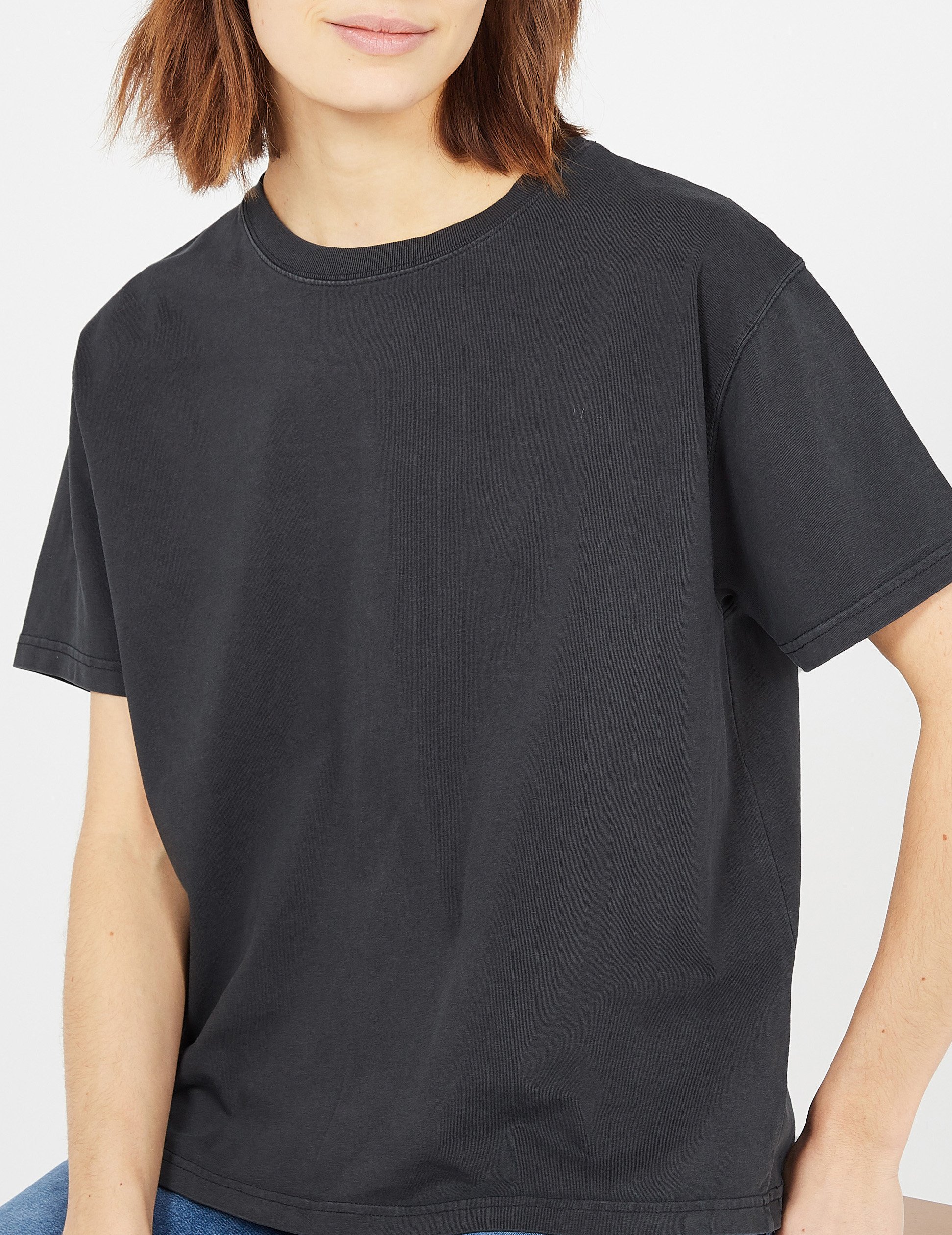 Tee-shirt ample col rond en coton fizvalley AMERICAN VINTAGE Noir