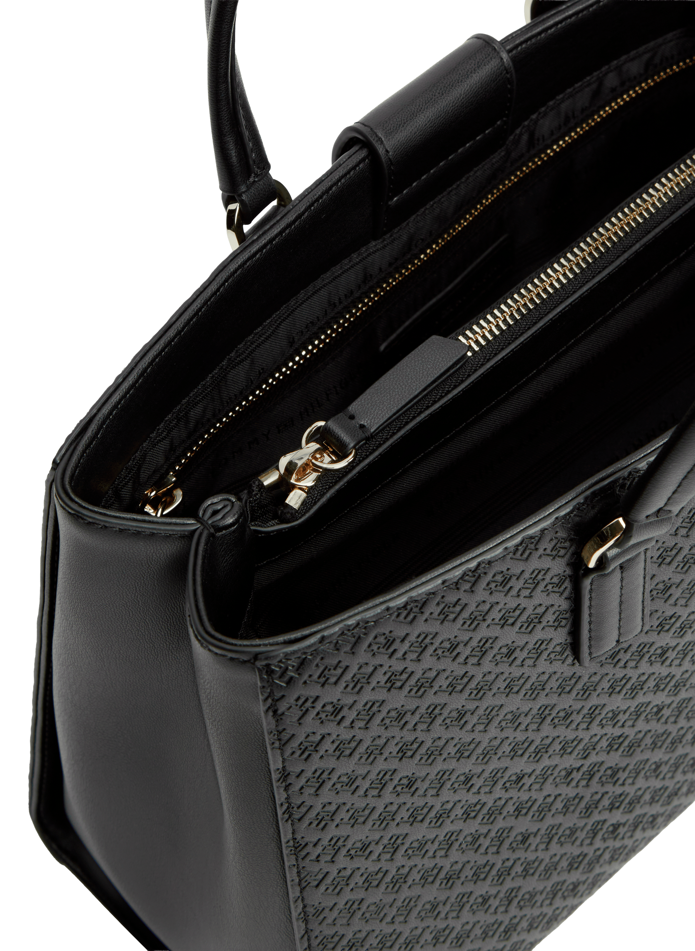 Sac à main à monogramme TH TOMMY HILFIGER Noir
