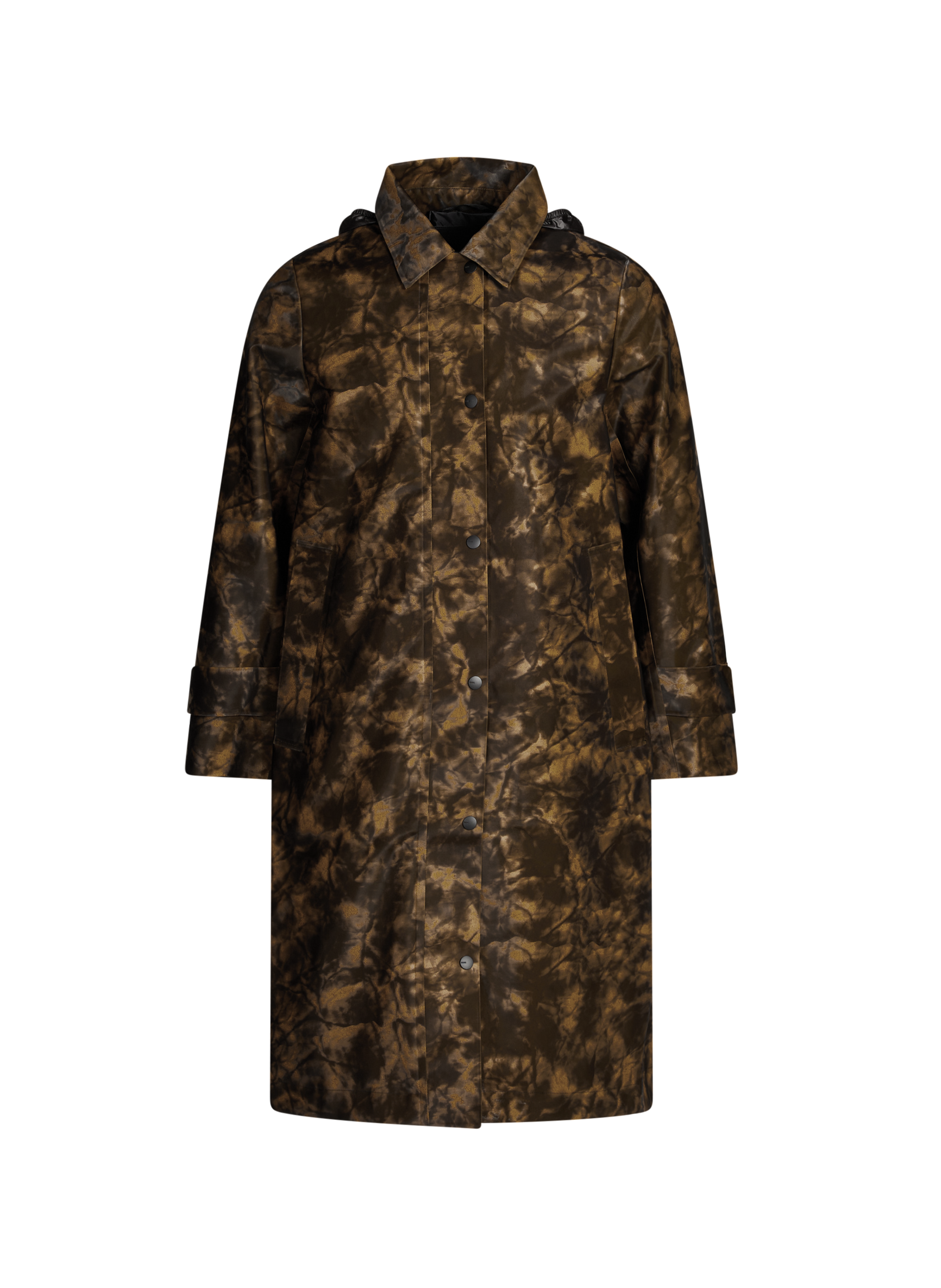 Printed straight raincoat RAINS Brown
