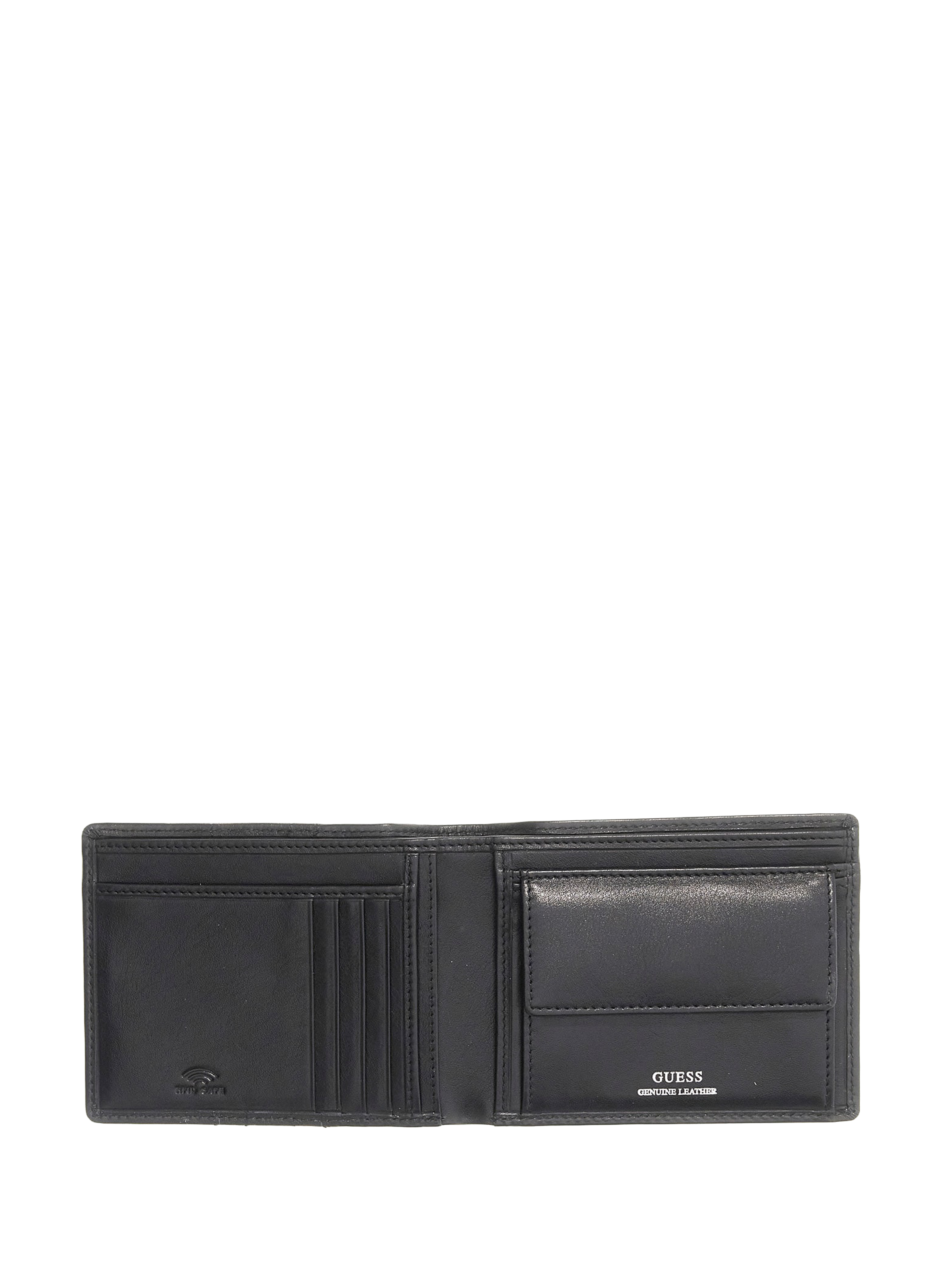 Compact cow leather wallet GUESS Black