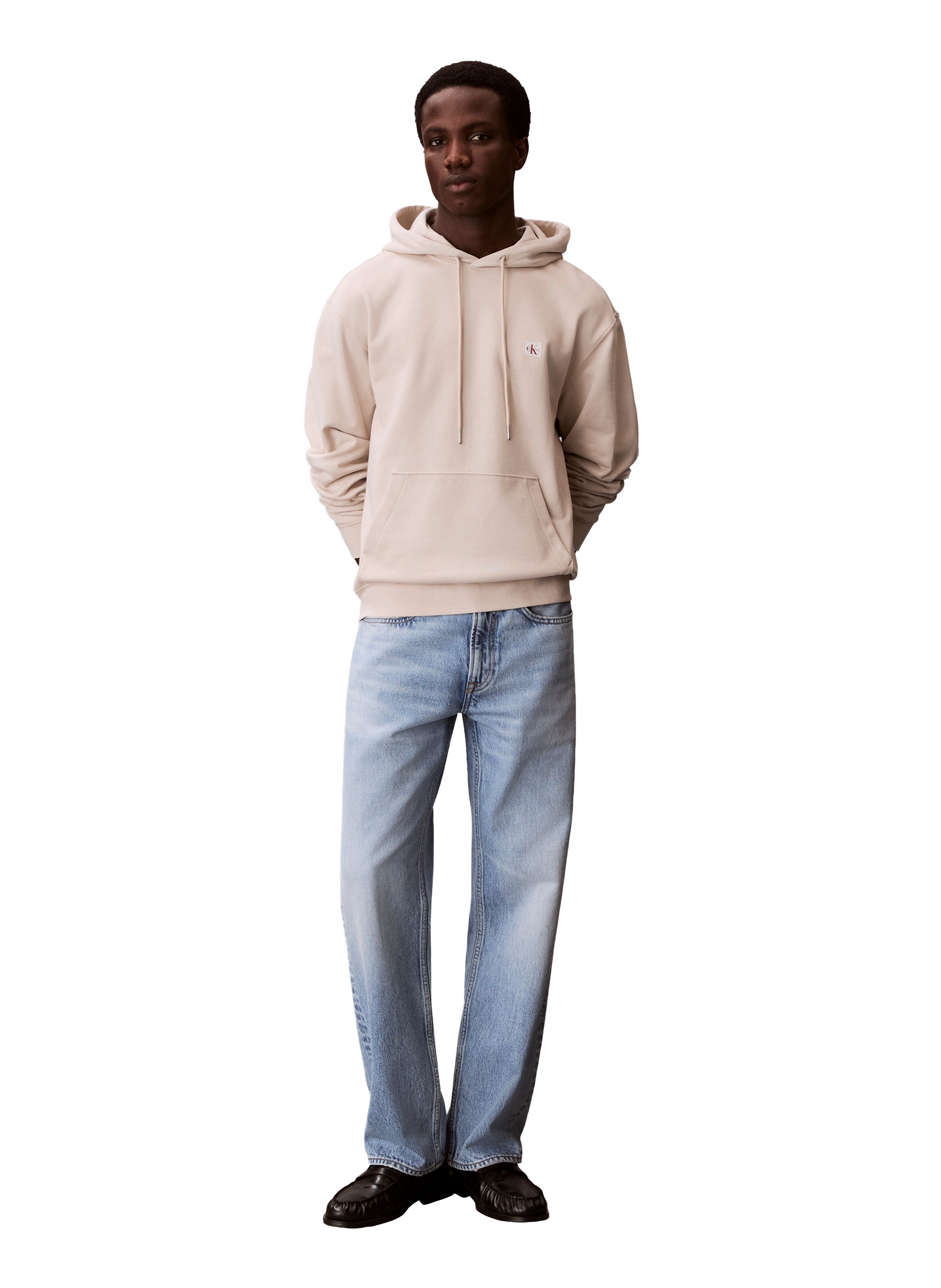 Hoodie en coton CALVIN KLEIN Beige