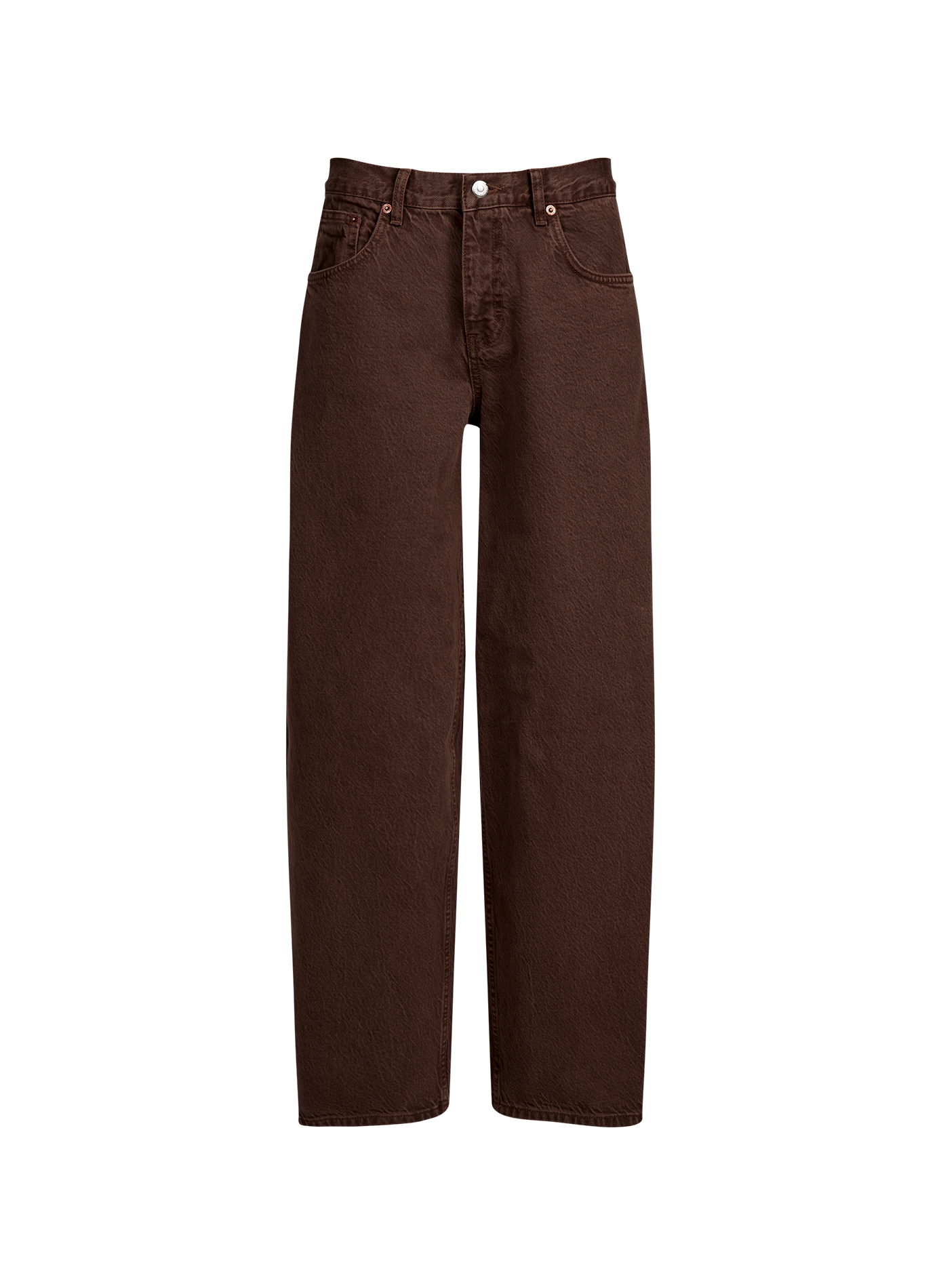 Baggy cotton jeans TOPSHOP Brown