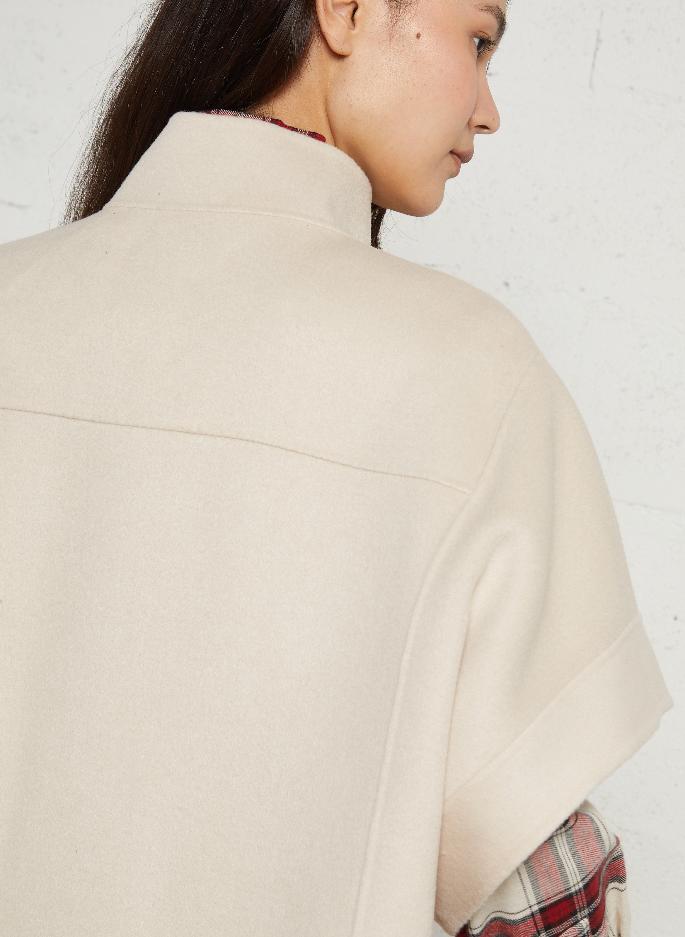 Veste col montant en laine mélangée fortune MAISON 123 Blanc