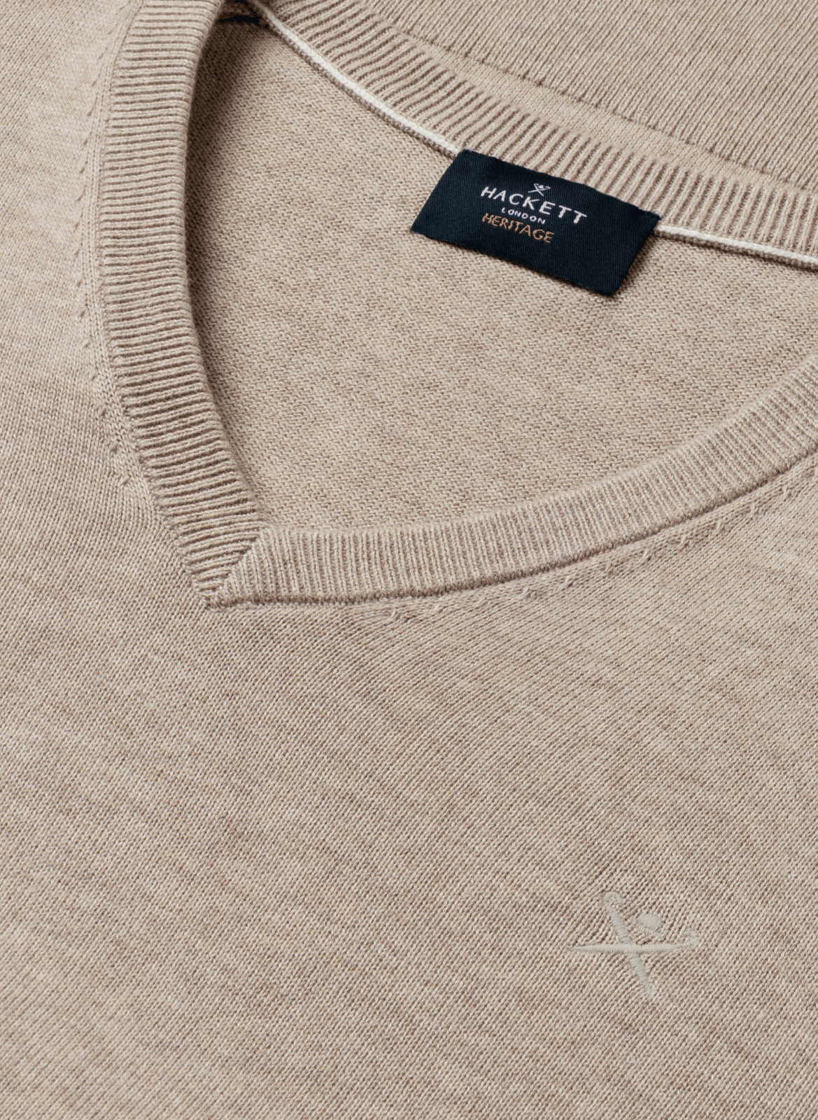 Cotton V-neck jumper HACKETT Beige