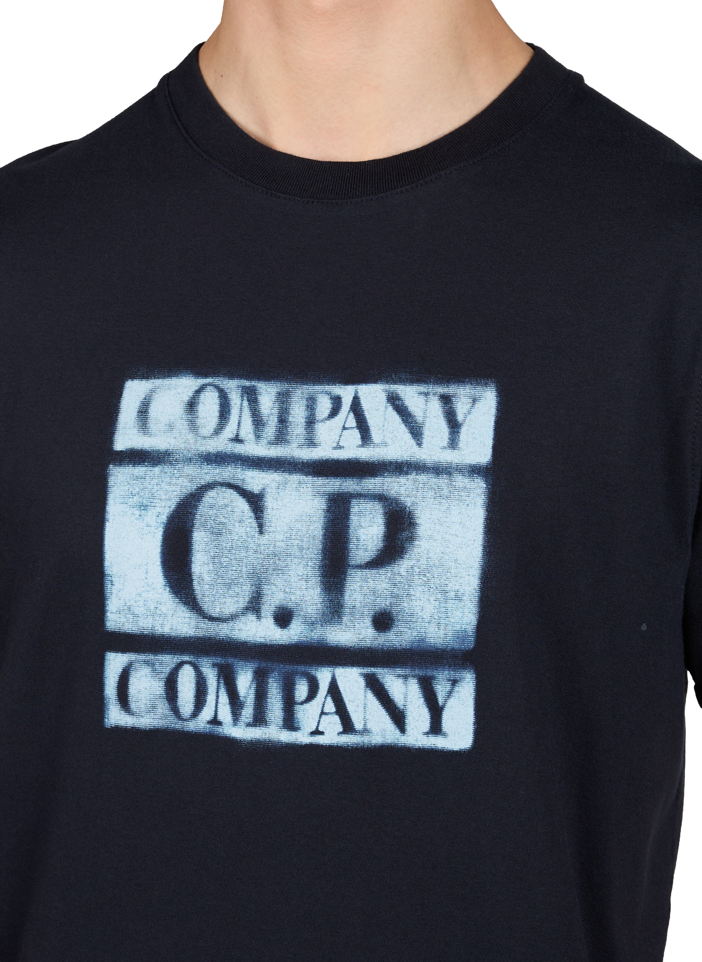 T-shirt à logo en coton CP COMPANY Bleu