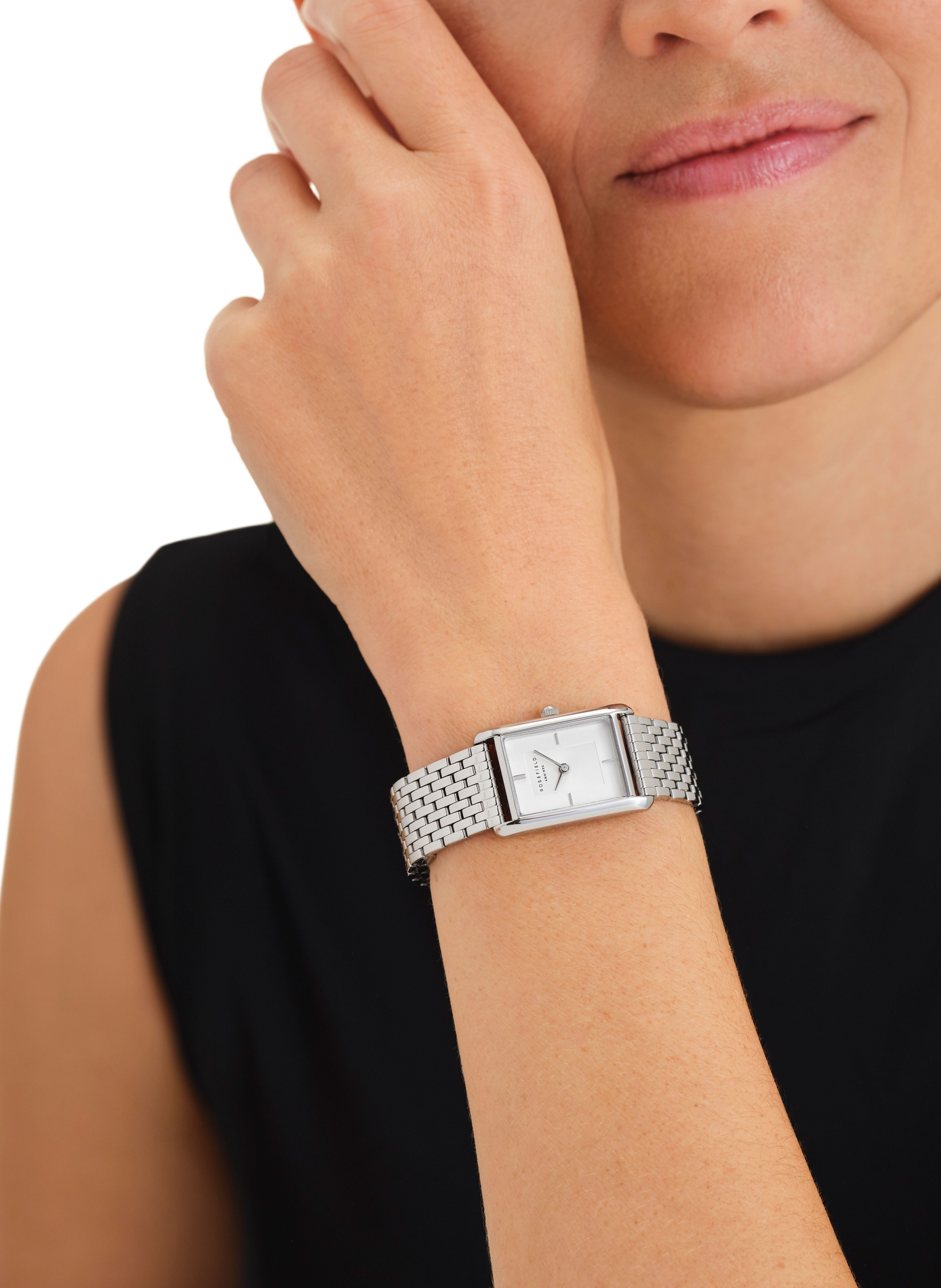 Montre analogique Heirloom en acier inoxydable ROSEFIELD Blanc