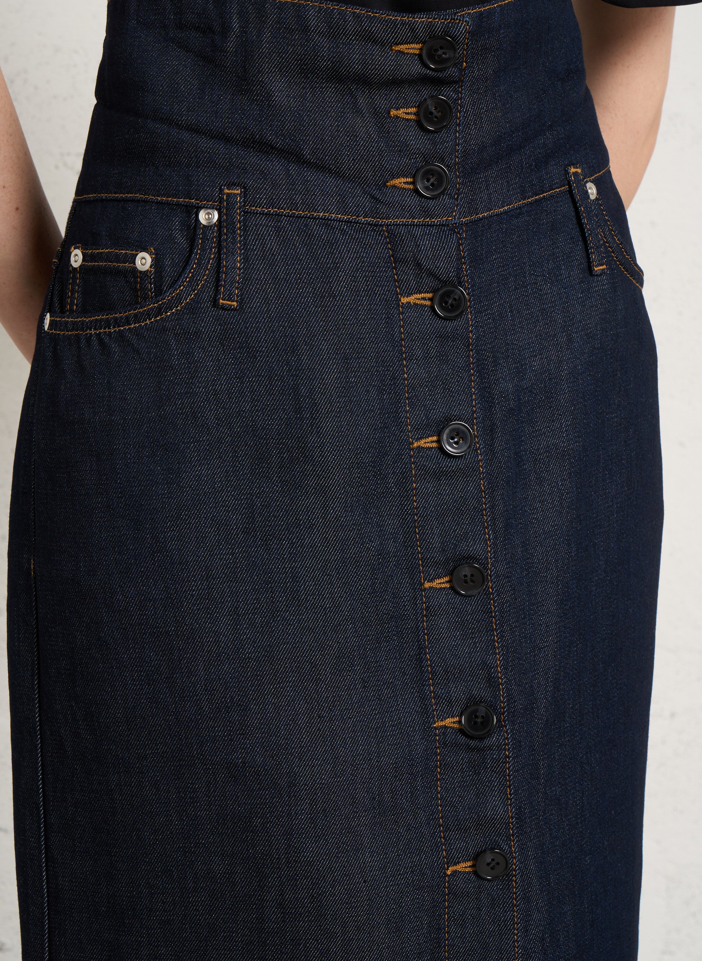 Jupe midi en denim rosiane IRO Bleu