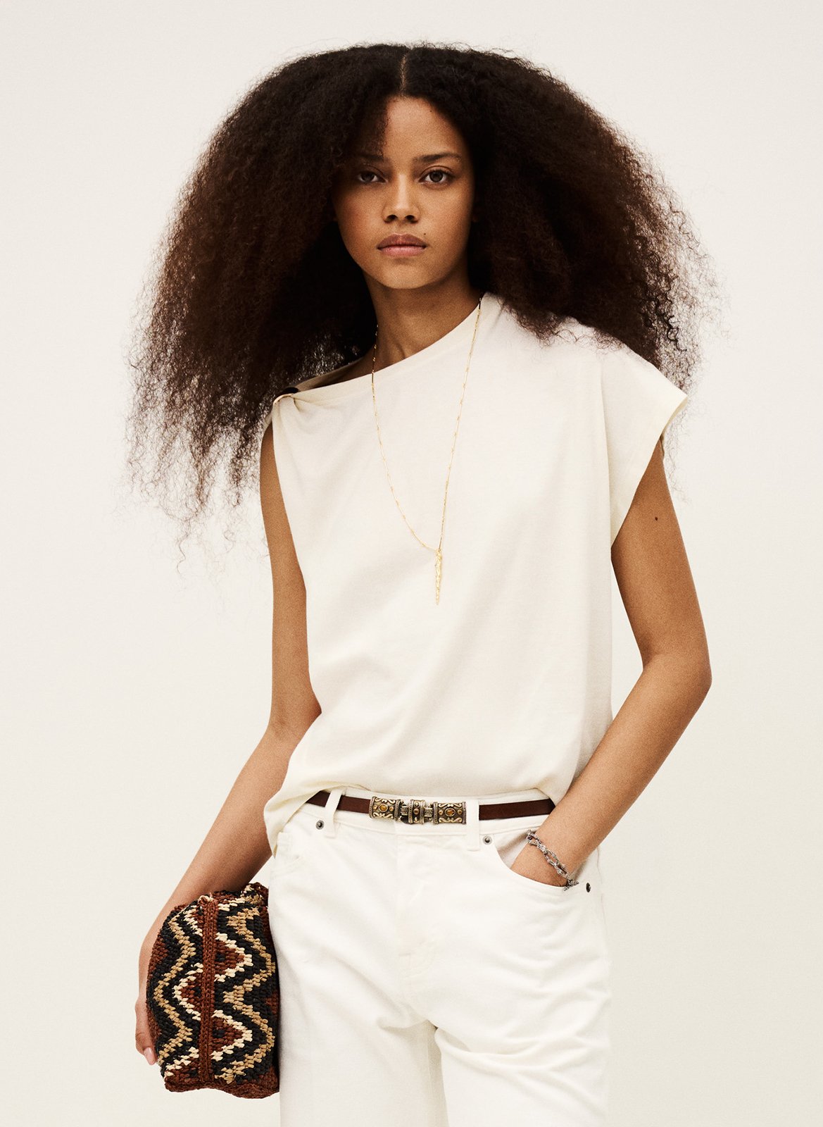 Tee-shirt col rond allia BA&SH Beige