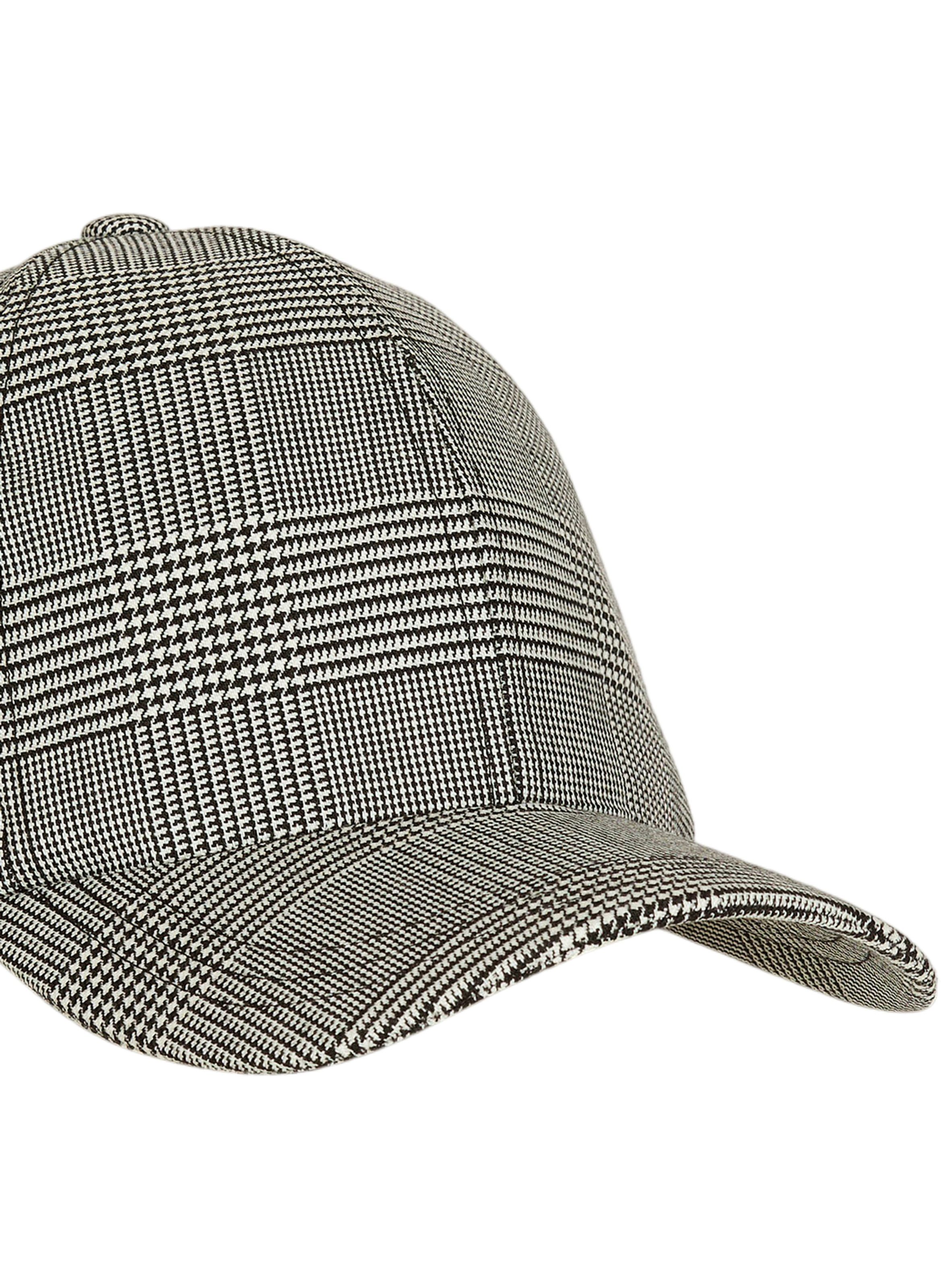 Casquette à motif prince de galles BALMAIN Noir