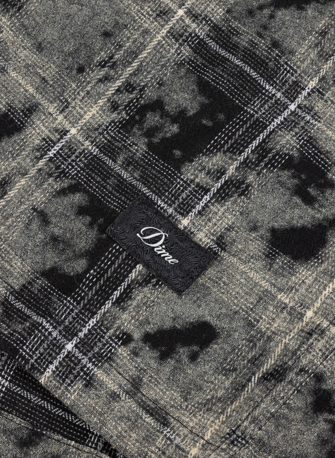 Chemise manches longues à carreaux Noir