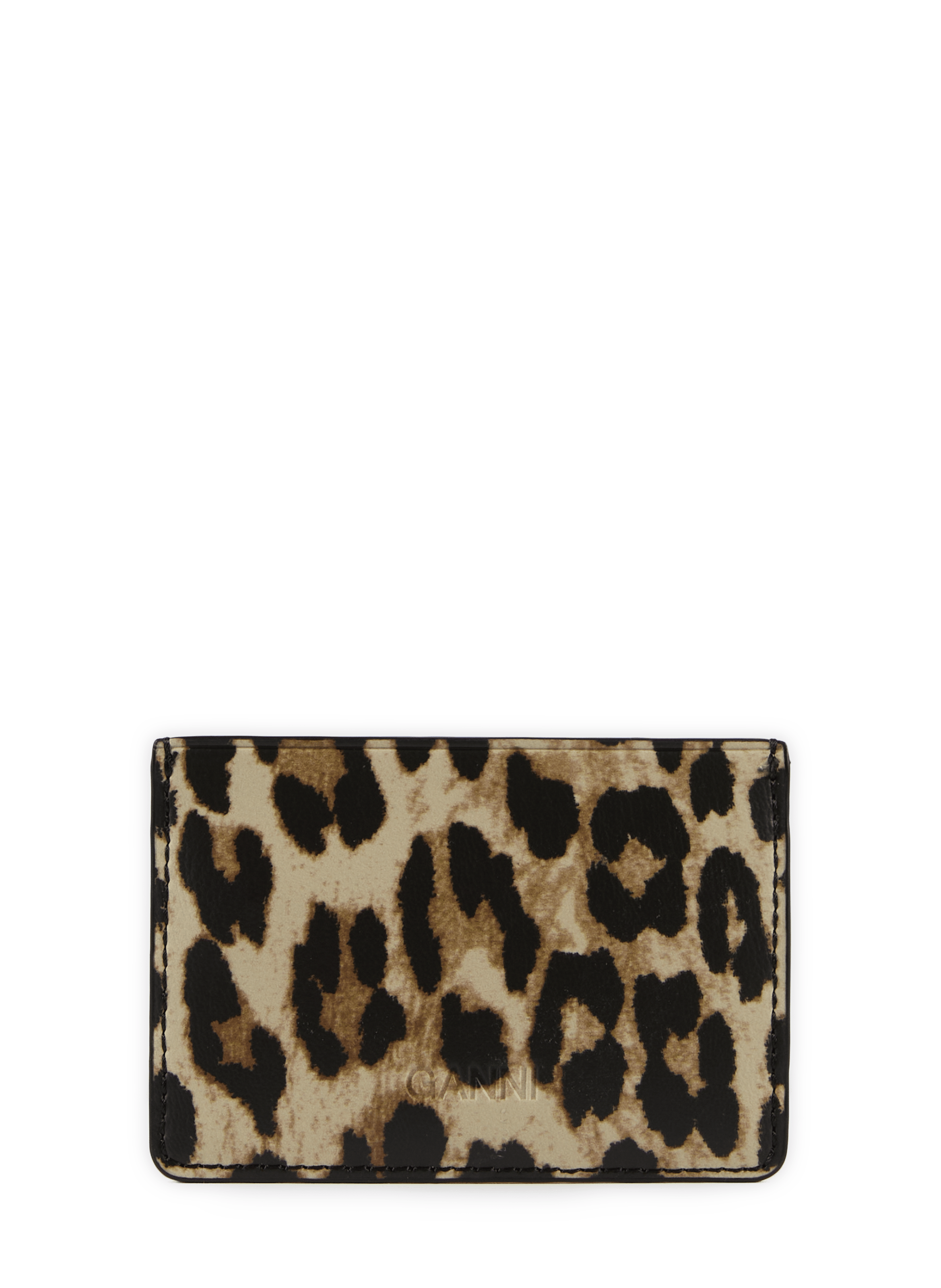 Bou animal print leather card holder GANNI Multicolour