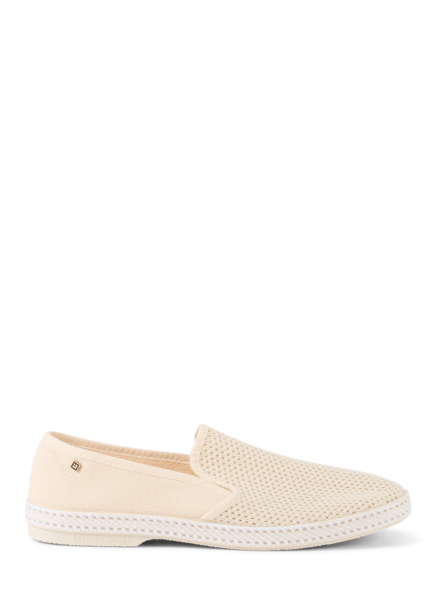 Mesh-look cotton canvas loafers RIVIERAS Beige