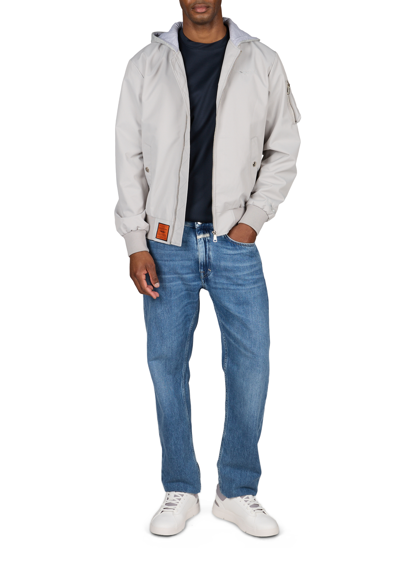Lichte bomberjack met capuchon BOMBERS ORIGINAL Grijs