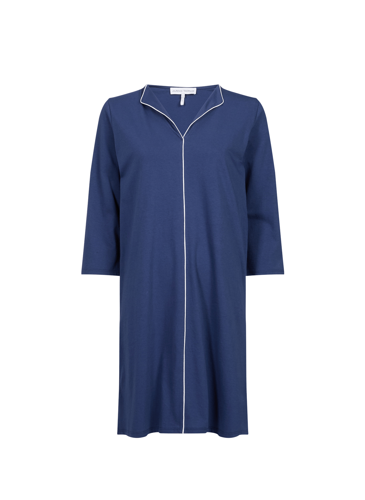 Chemise de nuit Ondine en coton LAURENCE TAVERNIER Bleu