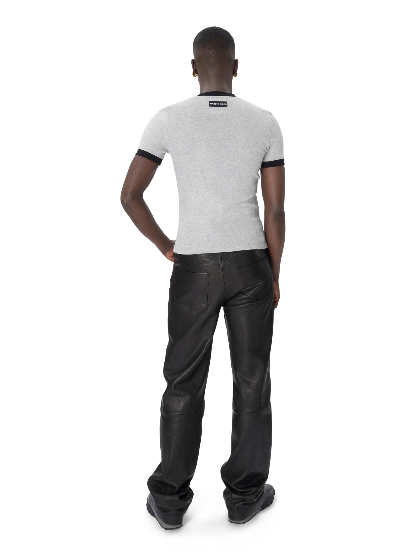T-shirt ajusté en jersey moon logo MARINE SERRE Gris