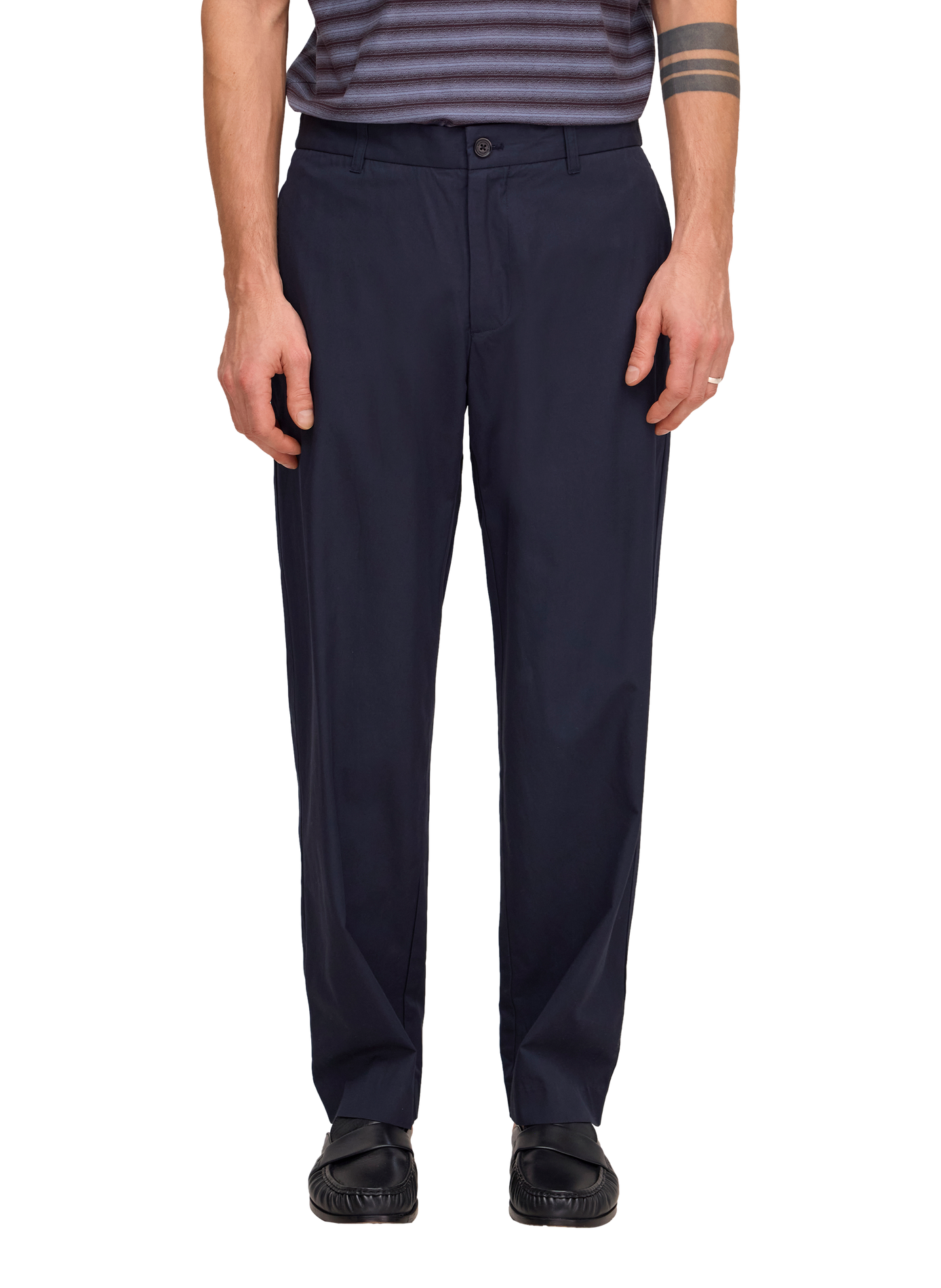 Pantalon droit Brendan en coton mélangé NN.07 Bleu