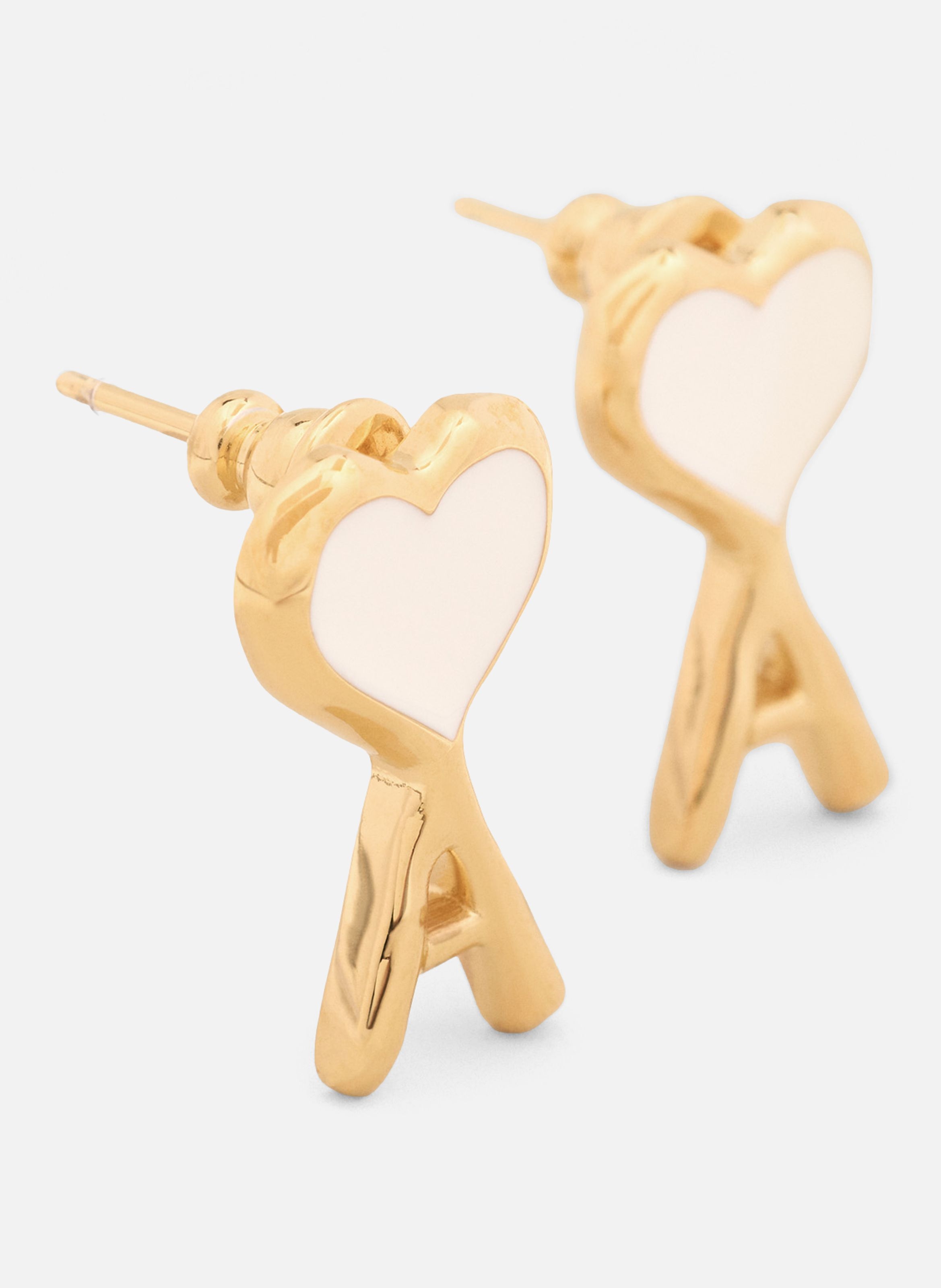 Boucles d'oreilles unisexe en laiton martelées ami de coeur AMI PARIS Multicolore