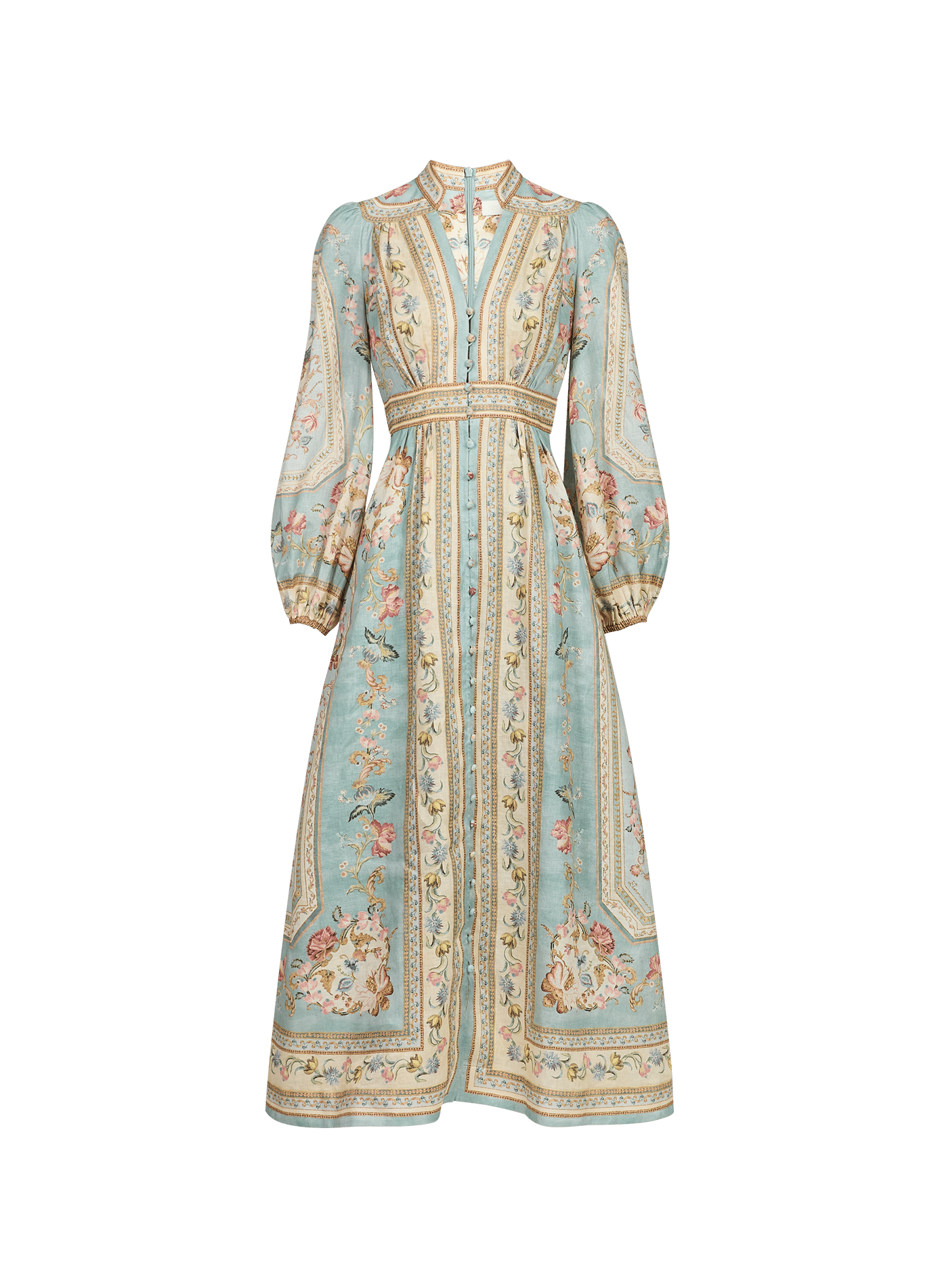 Roselight floral print linen dress ZIMMERMANN Green