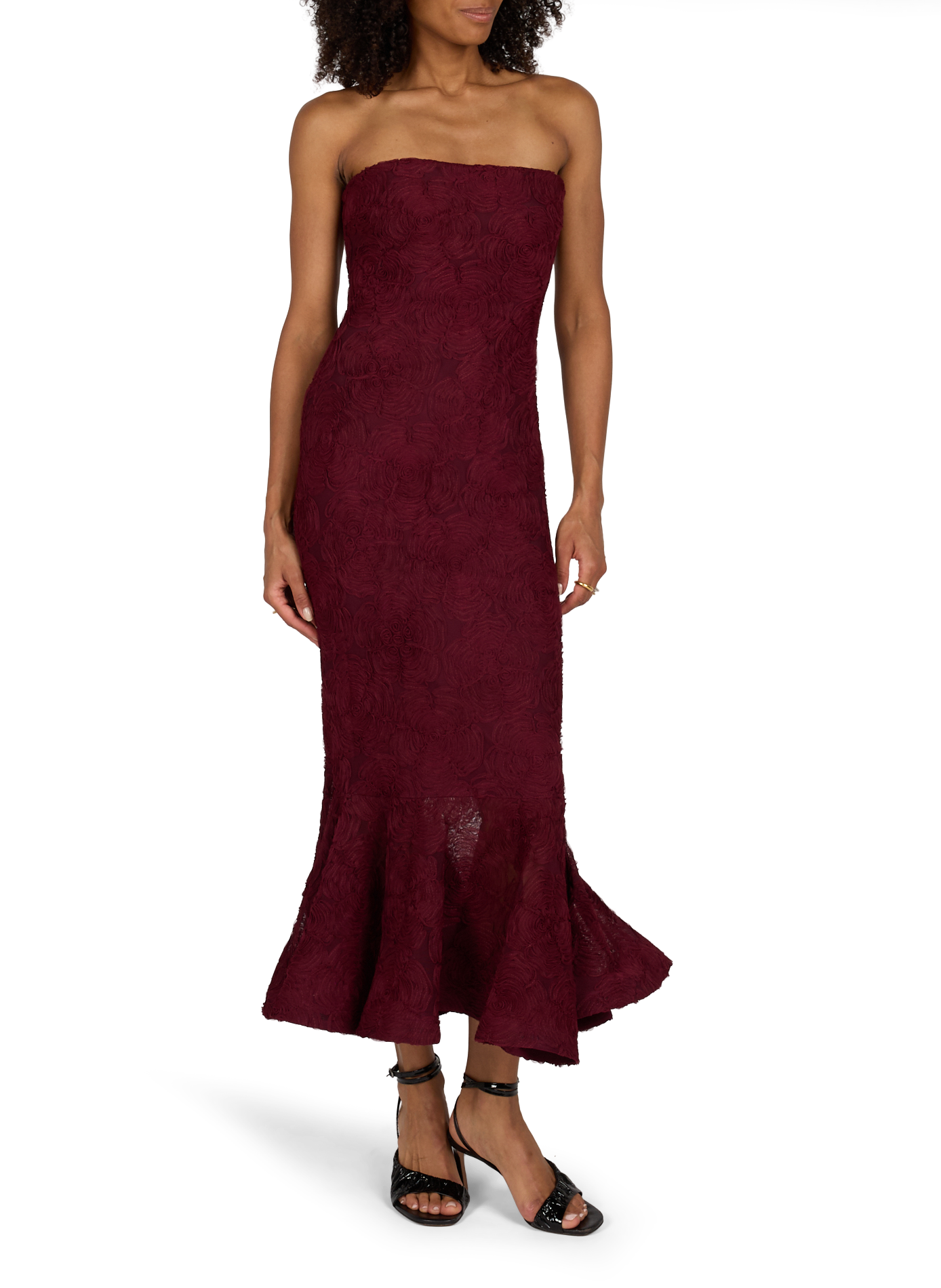 Sleeveless floral knit dress ROTATE Red