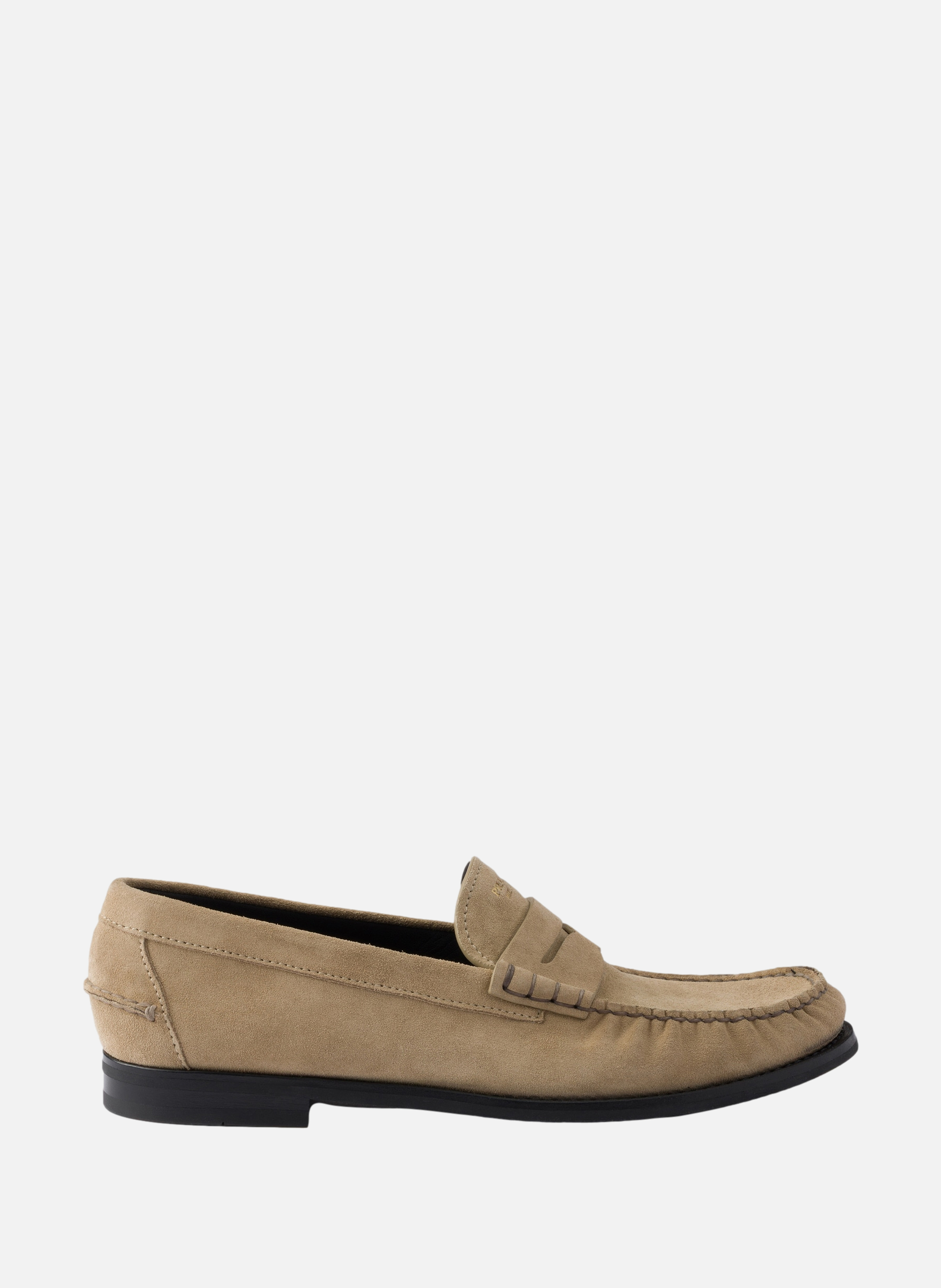 Mocassins en veau velours à l’effet vintage PRADA Beige