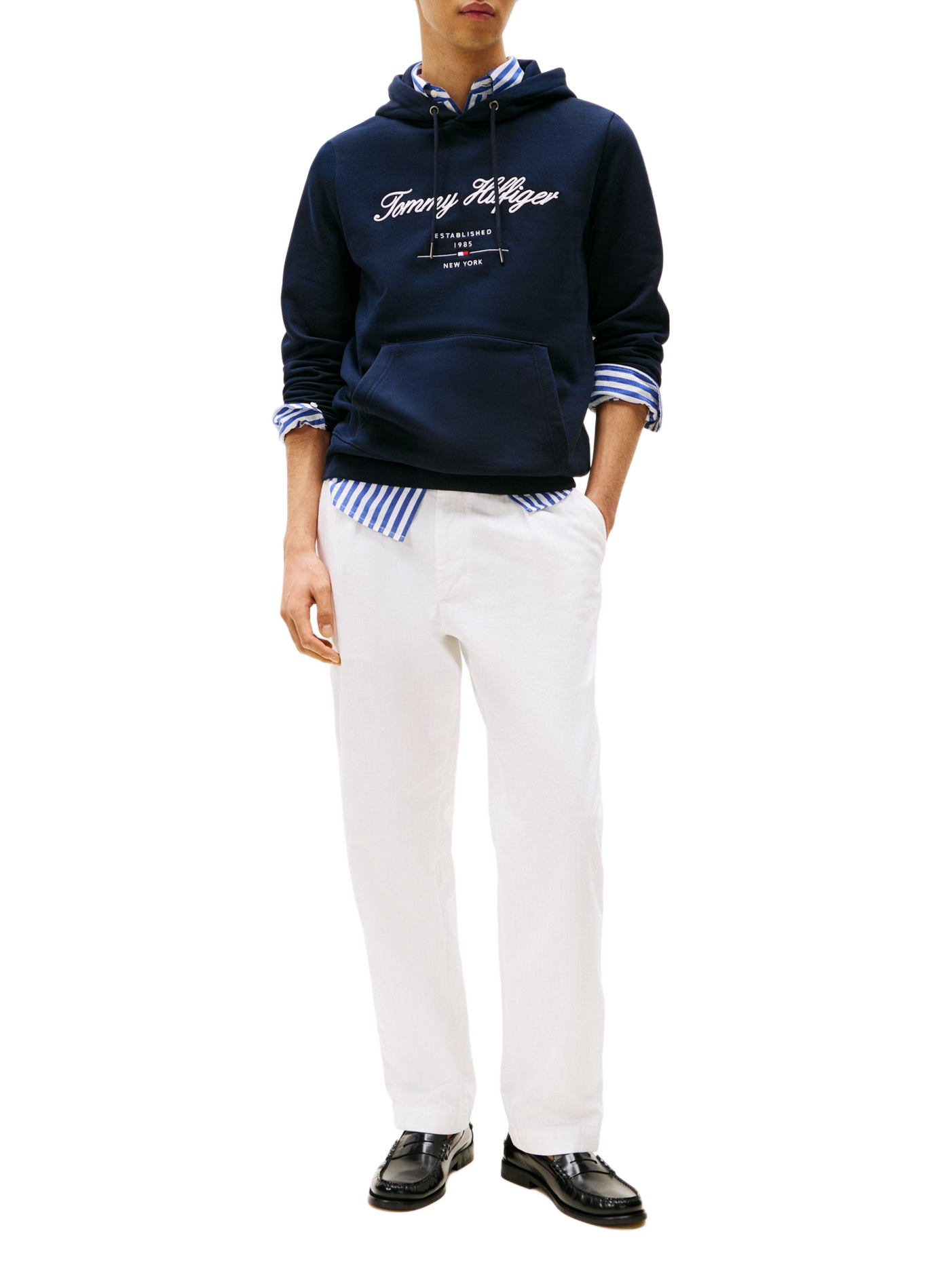 Embroidered hoodie TOMMY HILFIGER Blue